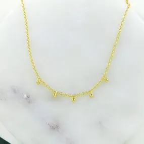 14K GOLD VERMEIL NECKLACE TINY HANGING CHARMS