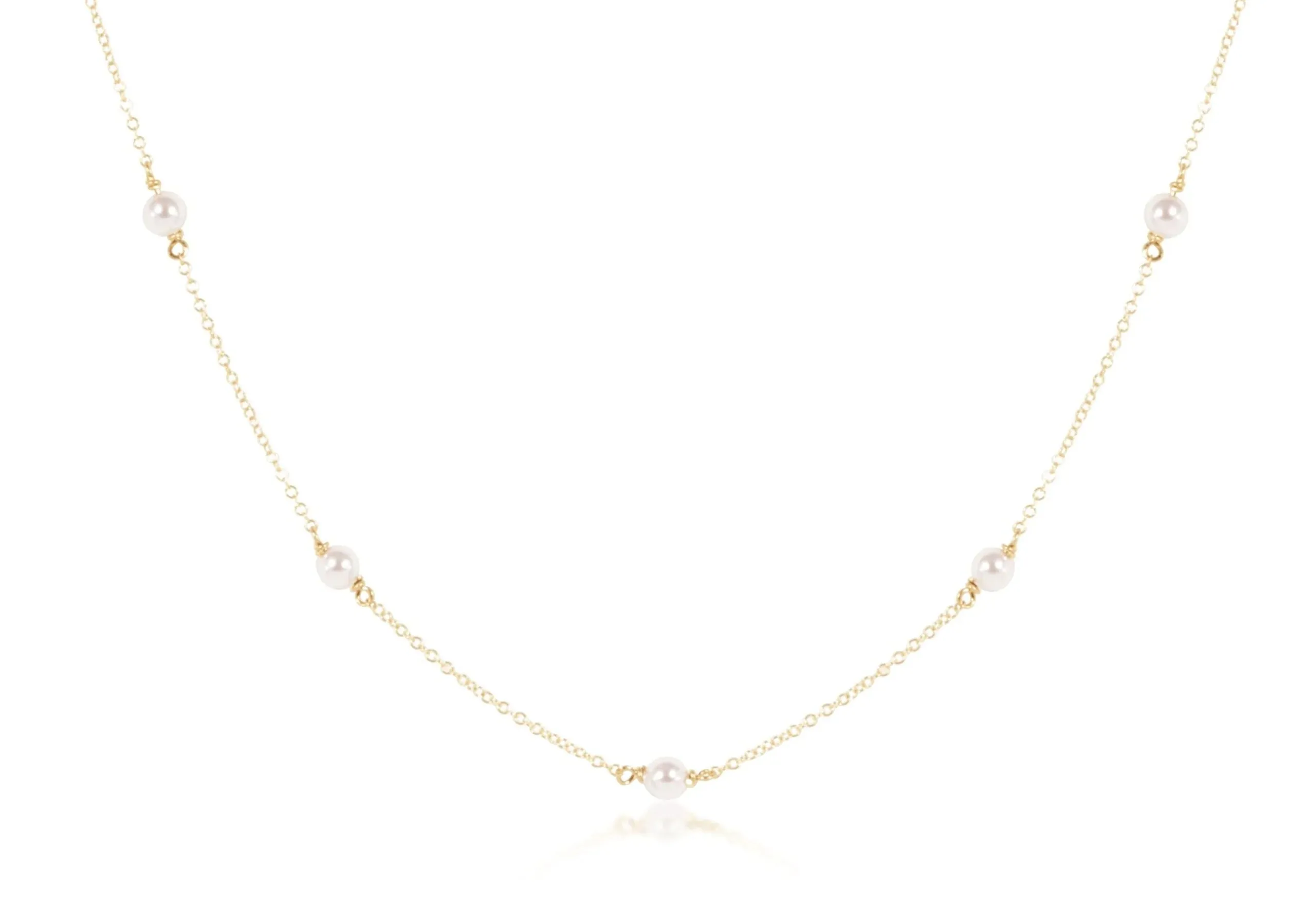 17" Gold Choker Simplicity - 4mm Pearl