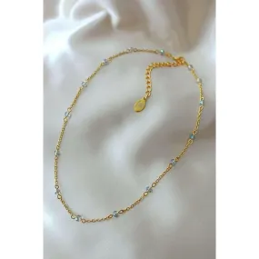 18 Karats Chrome Glass Crystals Chain Choker