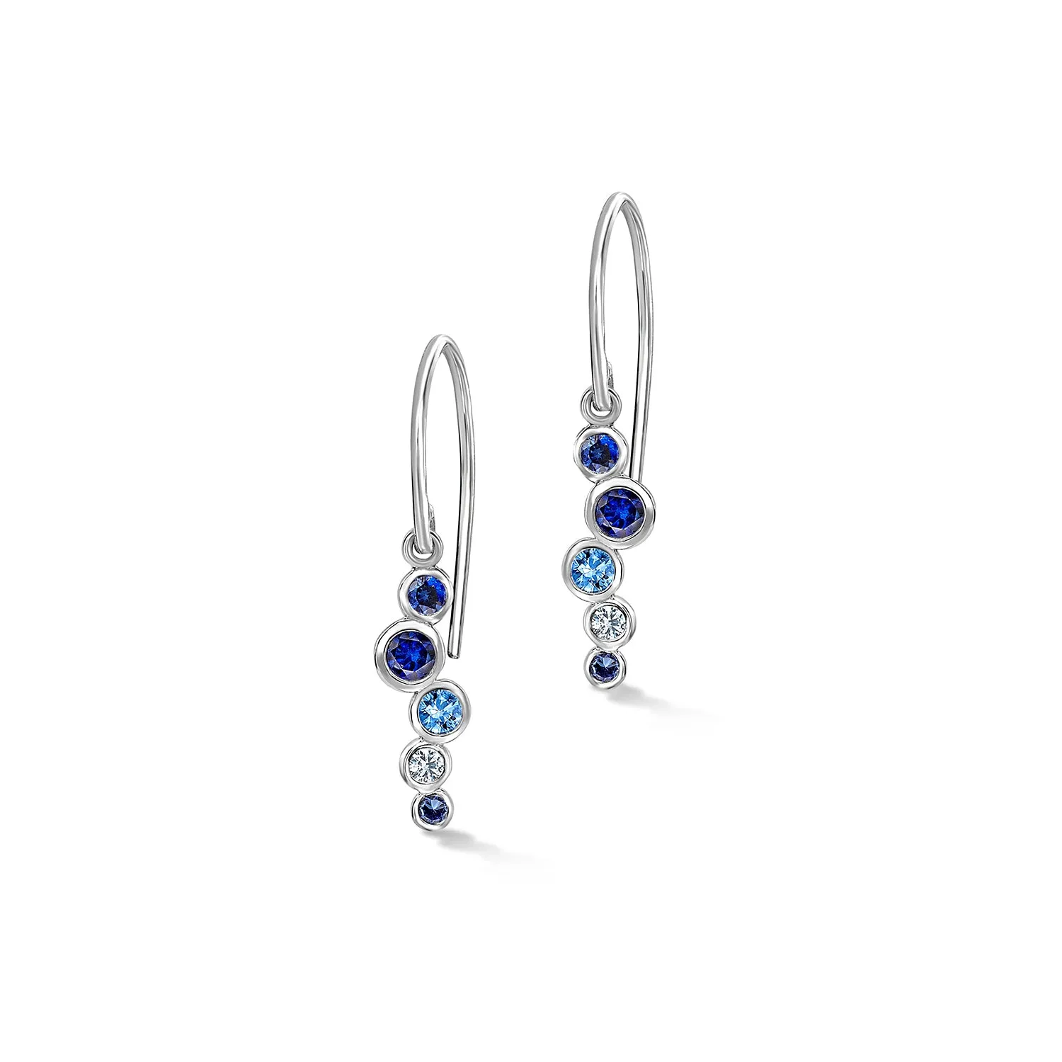 18k Blue Sapphire & Aquamarine Cascade Earrings
