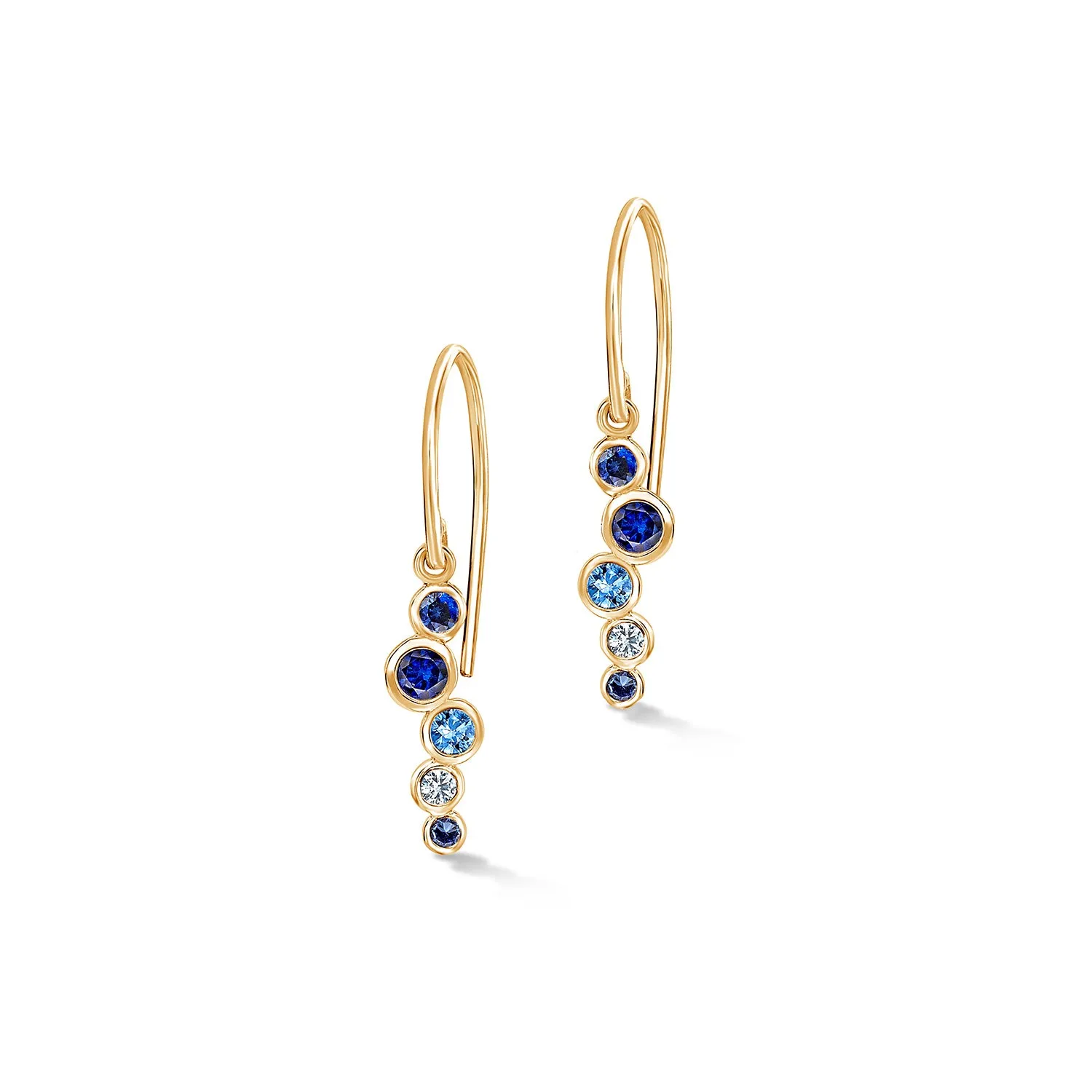 18k Blue Sapphire & Aquamarine Cascade Earrings