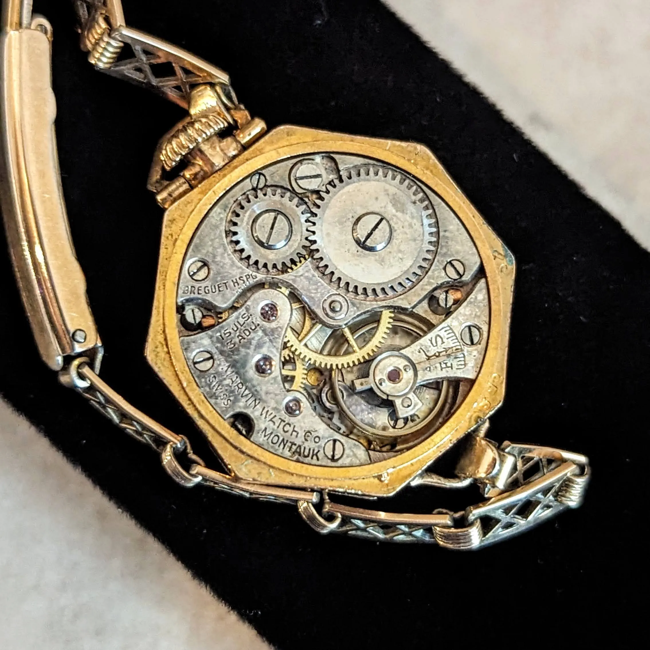 1920s MONTAUK Ladies Watch Marvin Watch Co. 15 Jewels Fahys Montauk Case