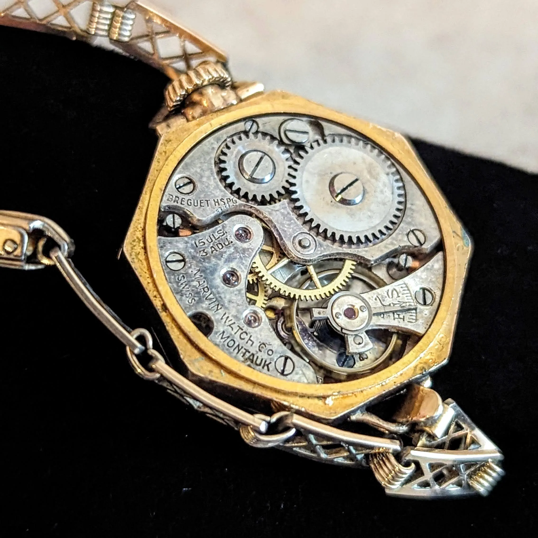 1920s MONTAUK Ladies Watch Marvin Watch Co. 15 Jewels Fahys Montauk Case