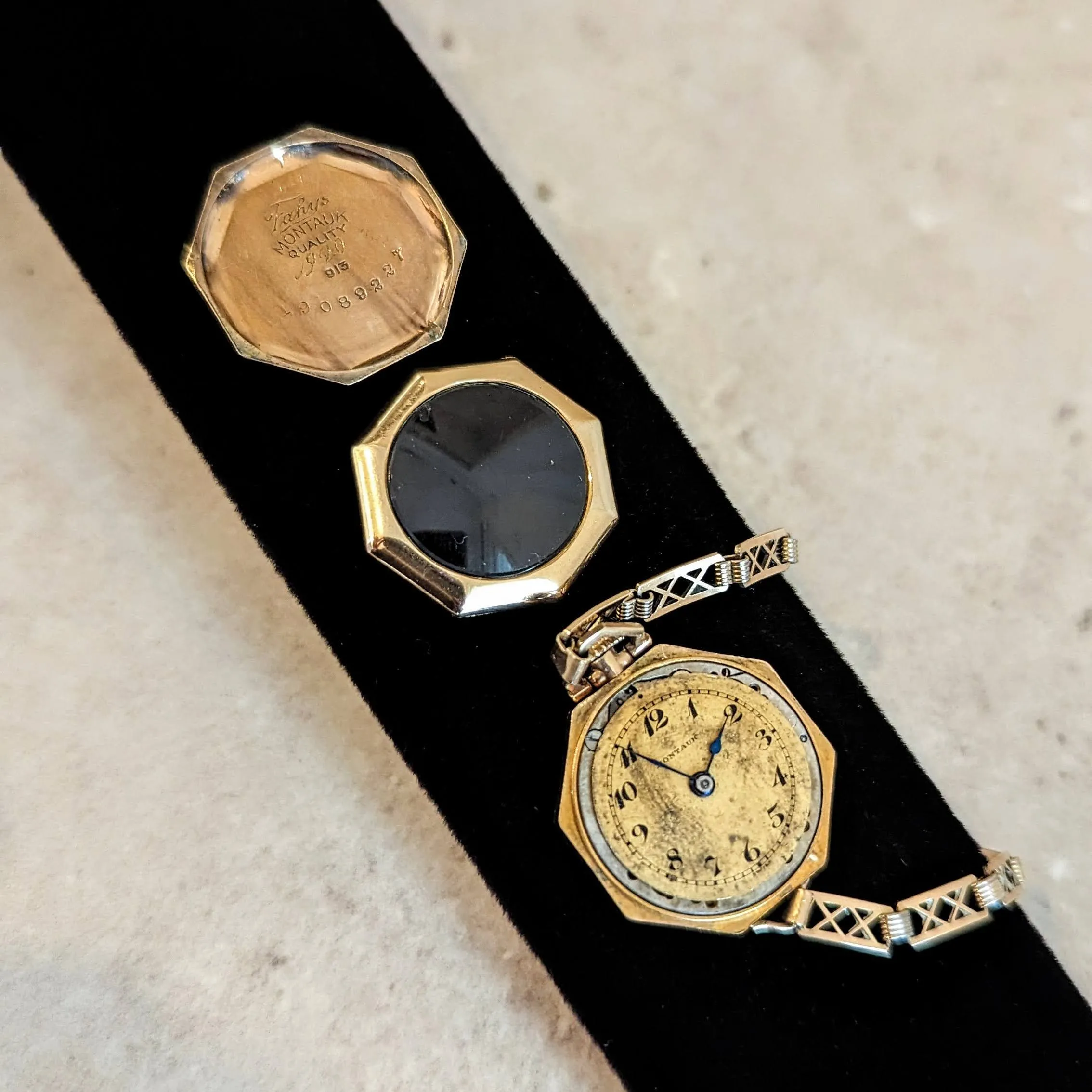 1920s MONTAUK Ladies Watch Marvin Watch Co. 15 Jewels Fahys Montauk Case