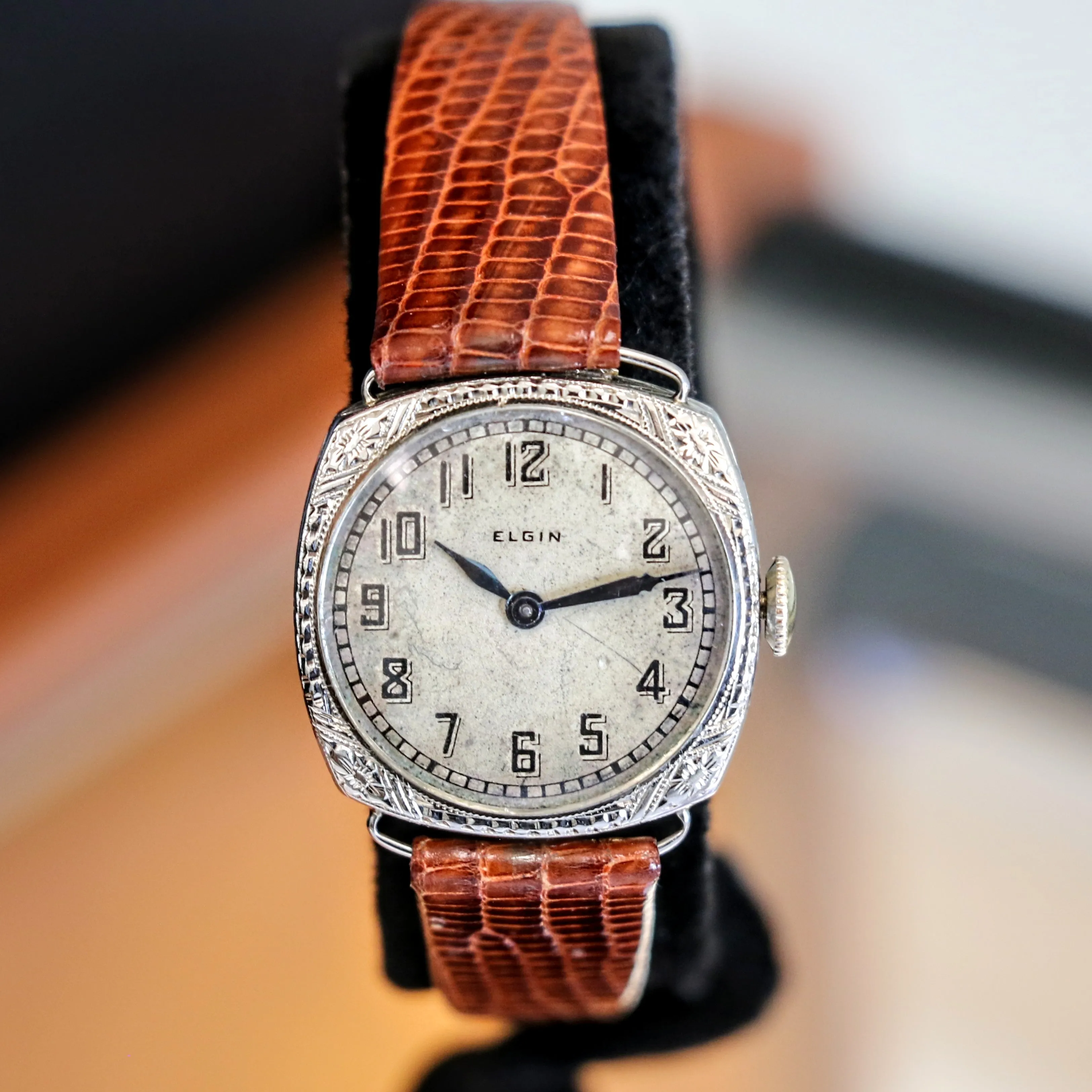 1923 Art Deco ELGIN Ladies Wristwatch 14K White GOLD Grade 447 Vintage Watch