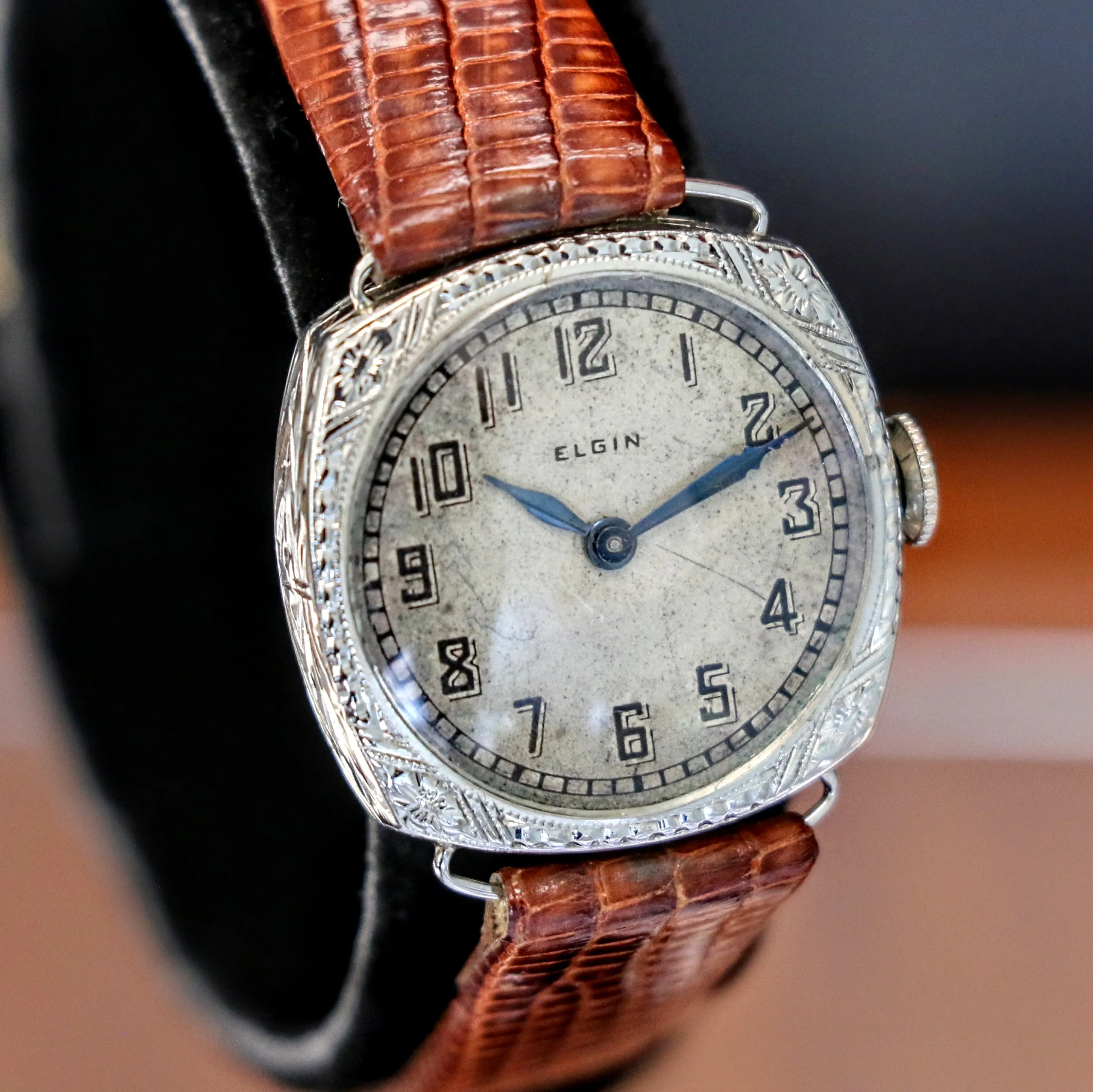 1923 Art Deco ELGIN Ladies Wristwatch 14K White GOLD Grade 447 Vintage Watch