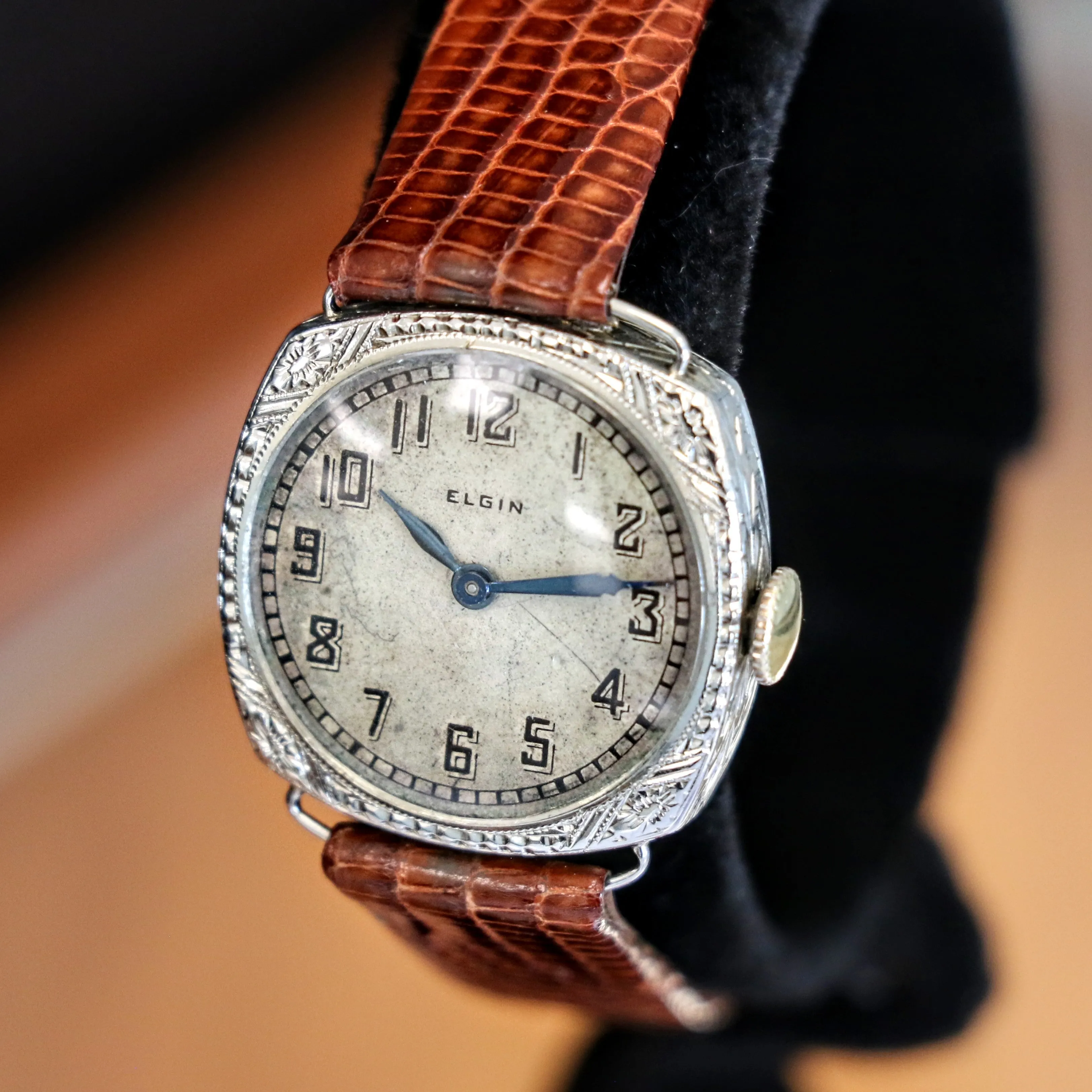 1923 Art Deco ELGIN Ladies Wristwatch 14K White GOLD Grade 447 Vintage Watch