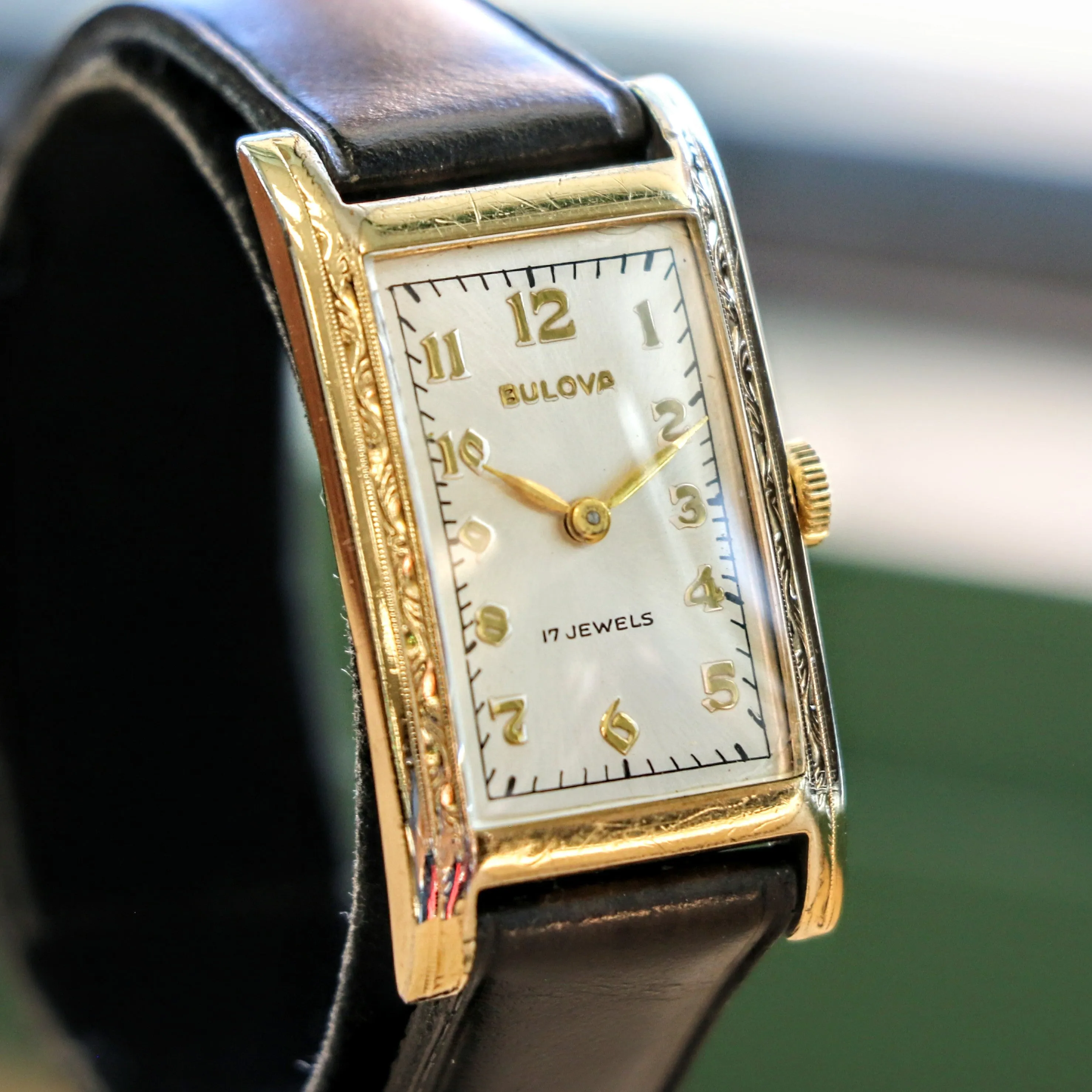 1936 BULOVA Phantom 17 Jewels Cal. 6AE Wristwatch Tank Case U.S.A. Watch 10K G.F. - In Box!