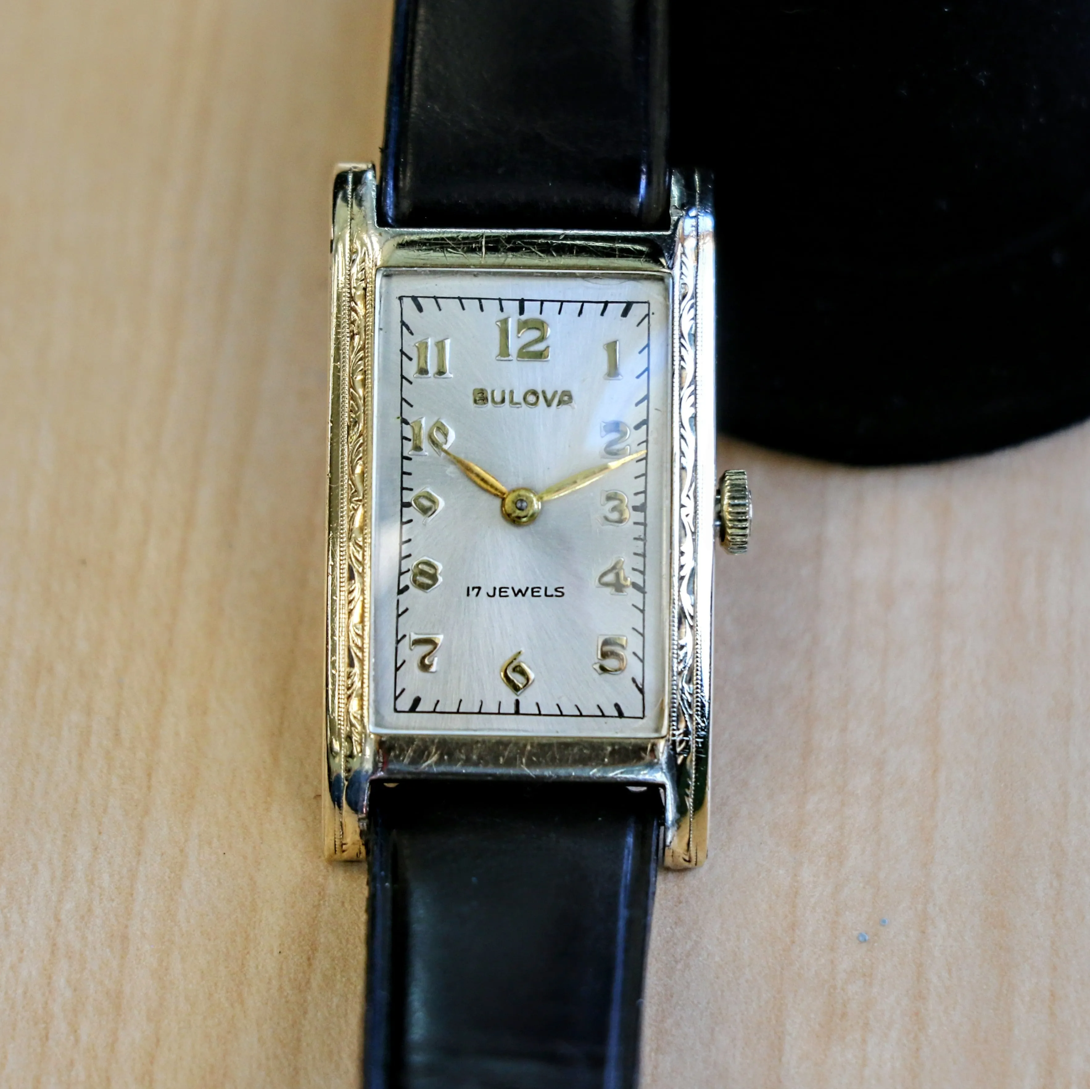 1936 BULOVA Phantom 17 Jewels Cal. 6AE Wristwatch Tank Case U.S.A. Watch 10K G.F. - In Box!