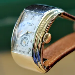 1938 GRUEN EXTREME Curvex Precision Commodore Driver's Ristside Vintage Watch