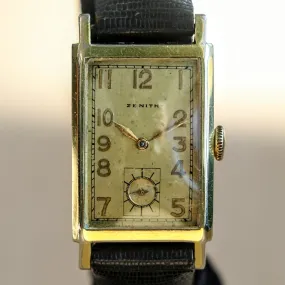 1940 ZENITH Tank Case Watch Cal. 8 3/4F 15 Jewels Mechanical Wristwatch