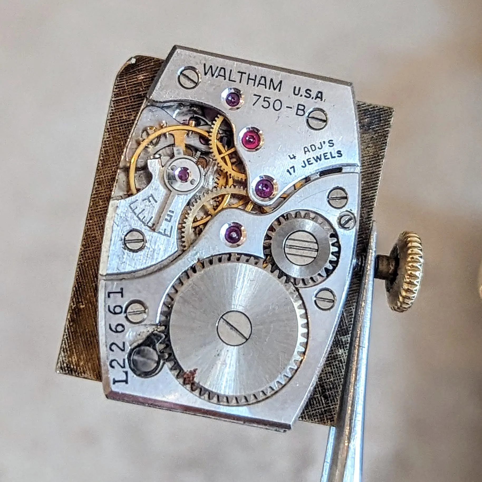 1940s WALTHAM Wristwatch 17 Jewels Cal. 750-B 4 ADJ'S Vintage U.S.A. Watch