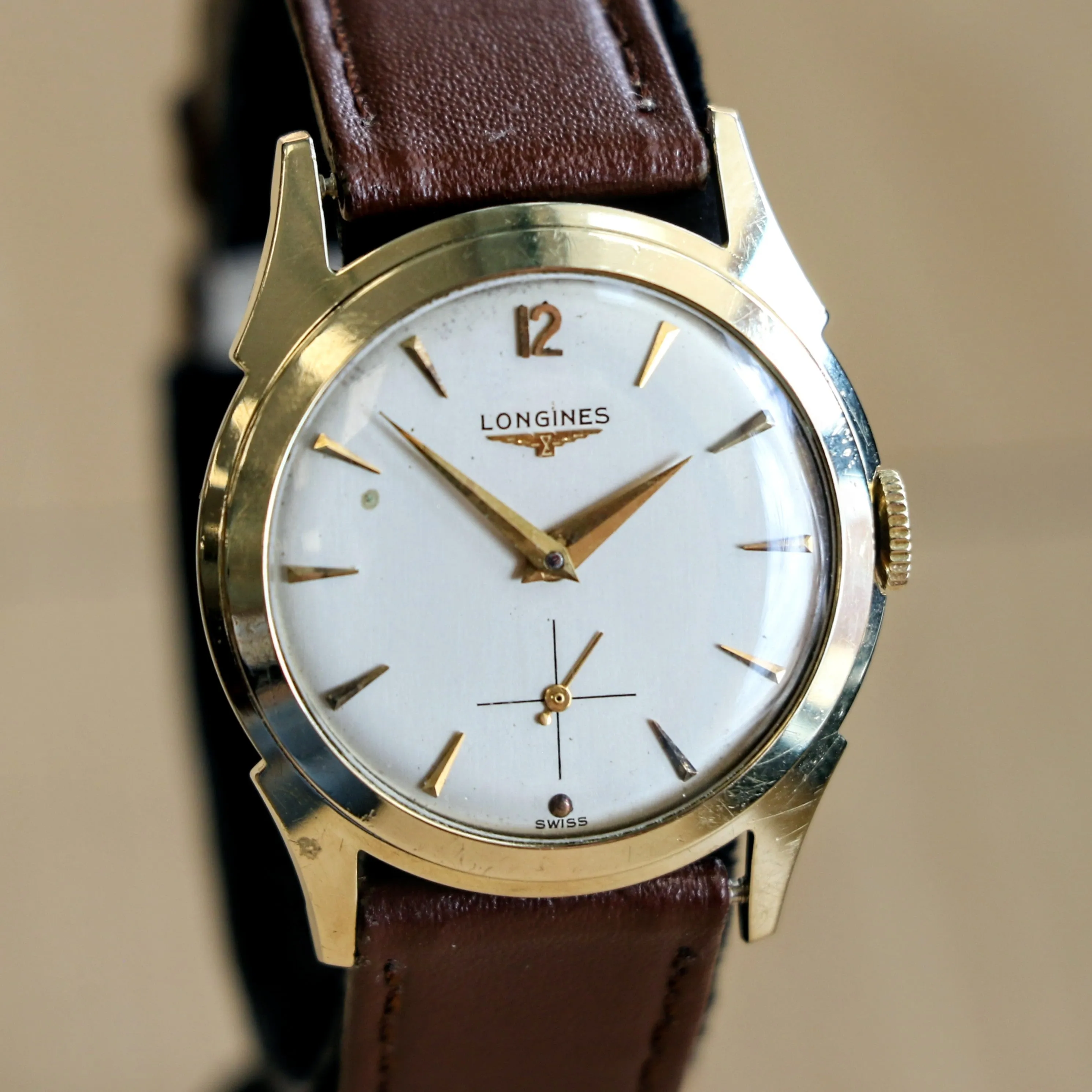1954 LONGINES Watch 17 Jewels Ref. 2117 Cal. 23Z  Vintage 14K GOLD Wristwatch