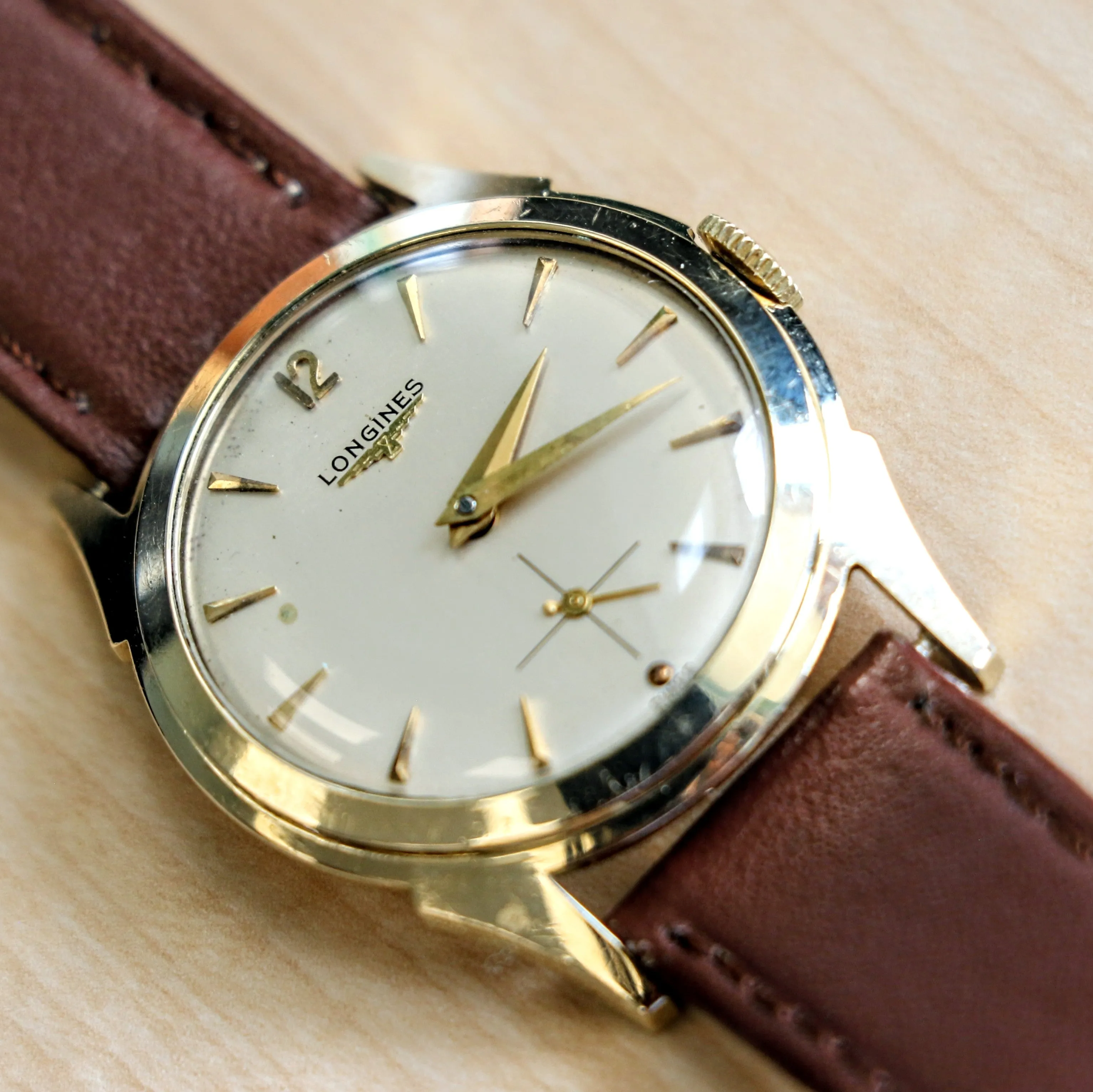 1954 LONGINES Watch 17 Jewels Ref. 2117 Cal. 23Z  Vintage 14K GOLD Wristwatch