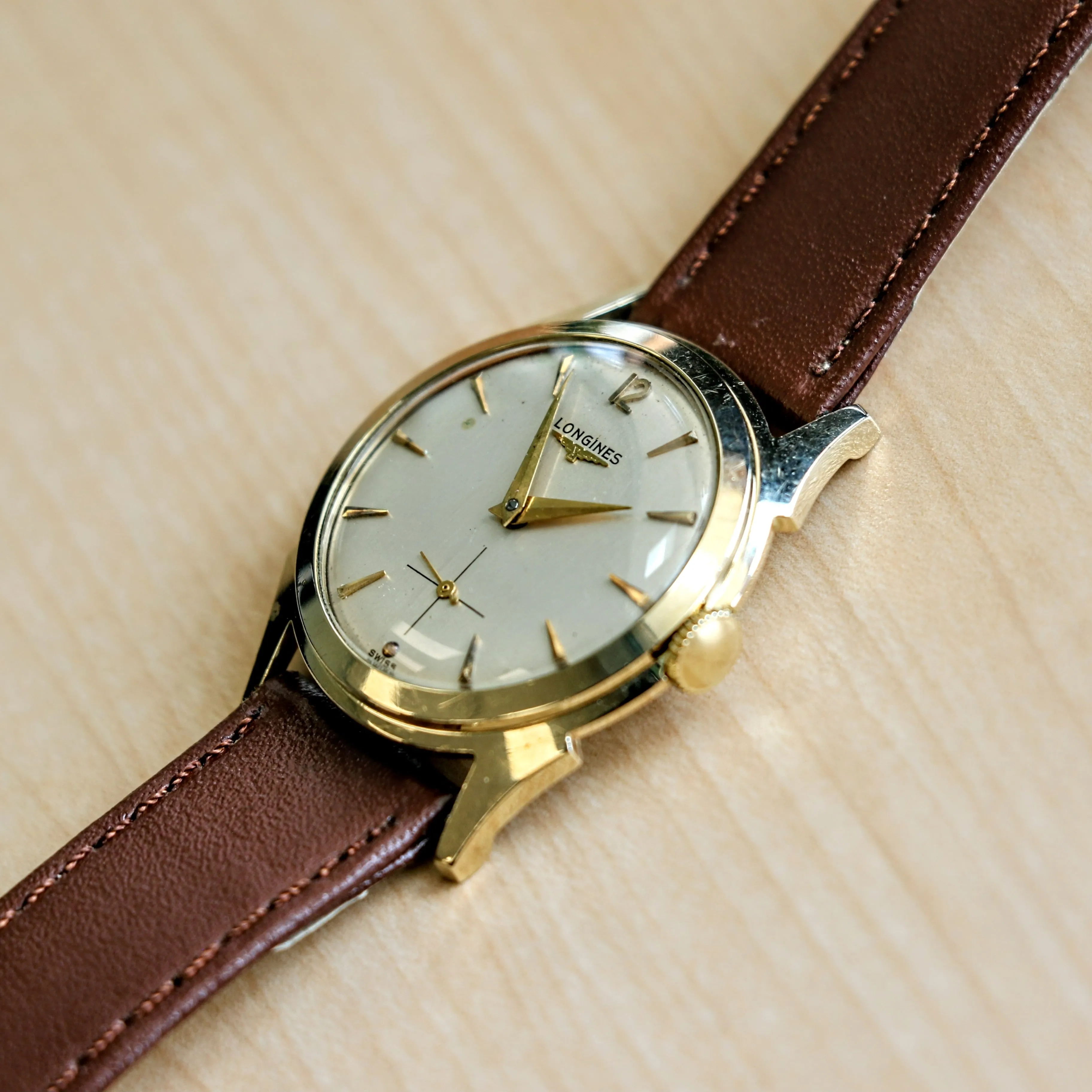 1954 LONGINES Watch 17 Jewels Ref. 2117 Cal. 23Z  Vintage 14K GOLD Wristwatch