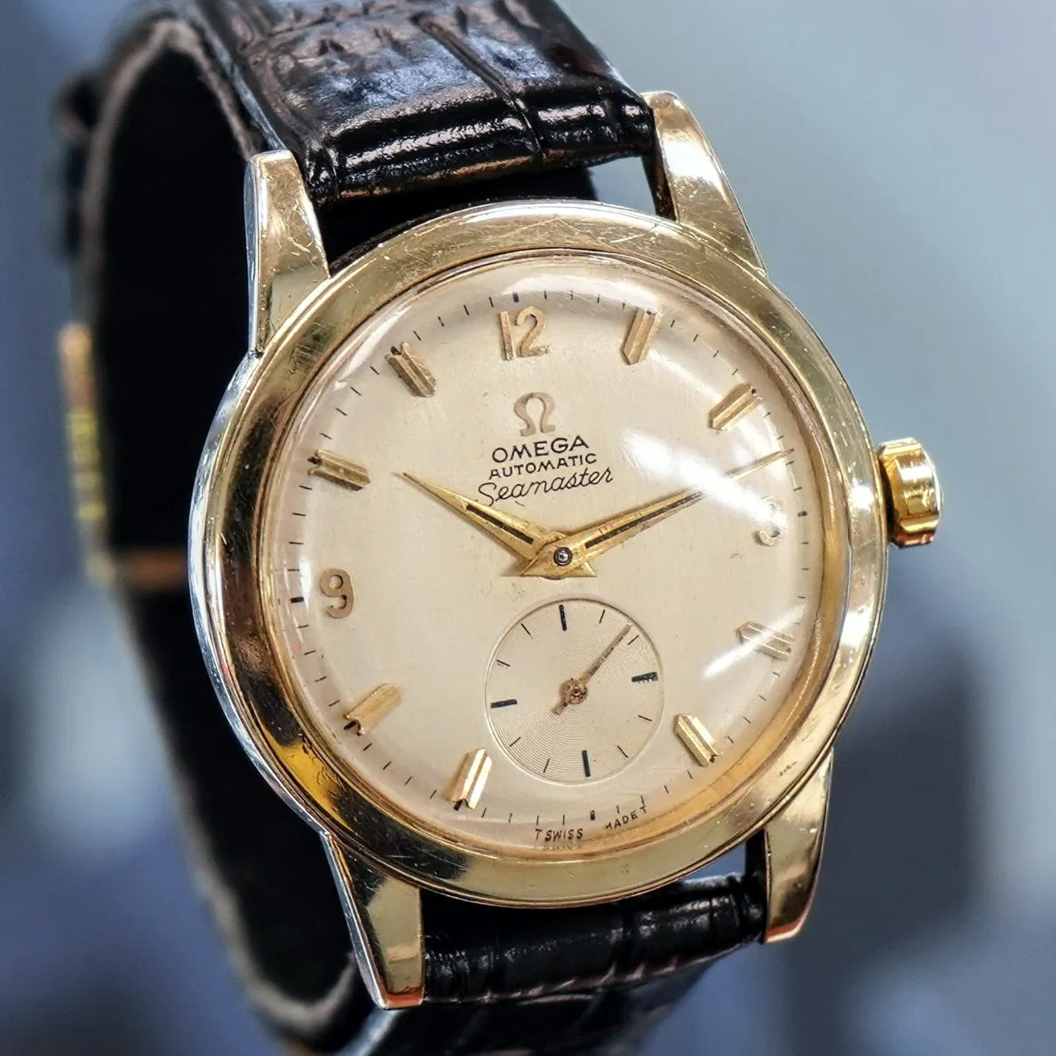 1957 OMEGA Seamaster Automatic Watch Ref. FX6249 Cal. 490 Wristwatch 14K G.F. - IN BOX