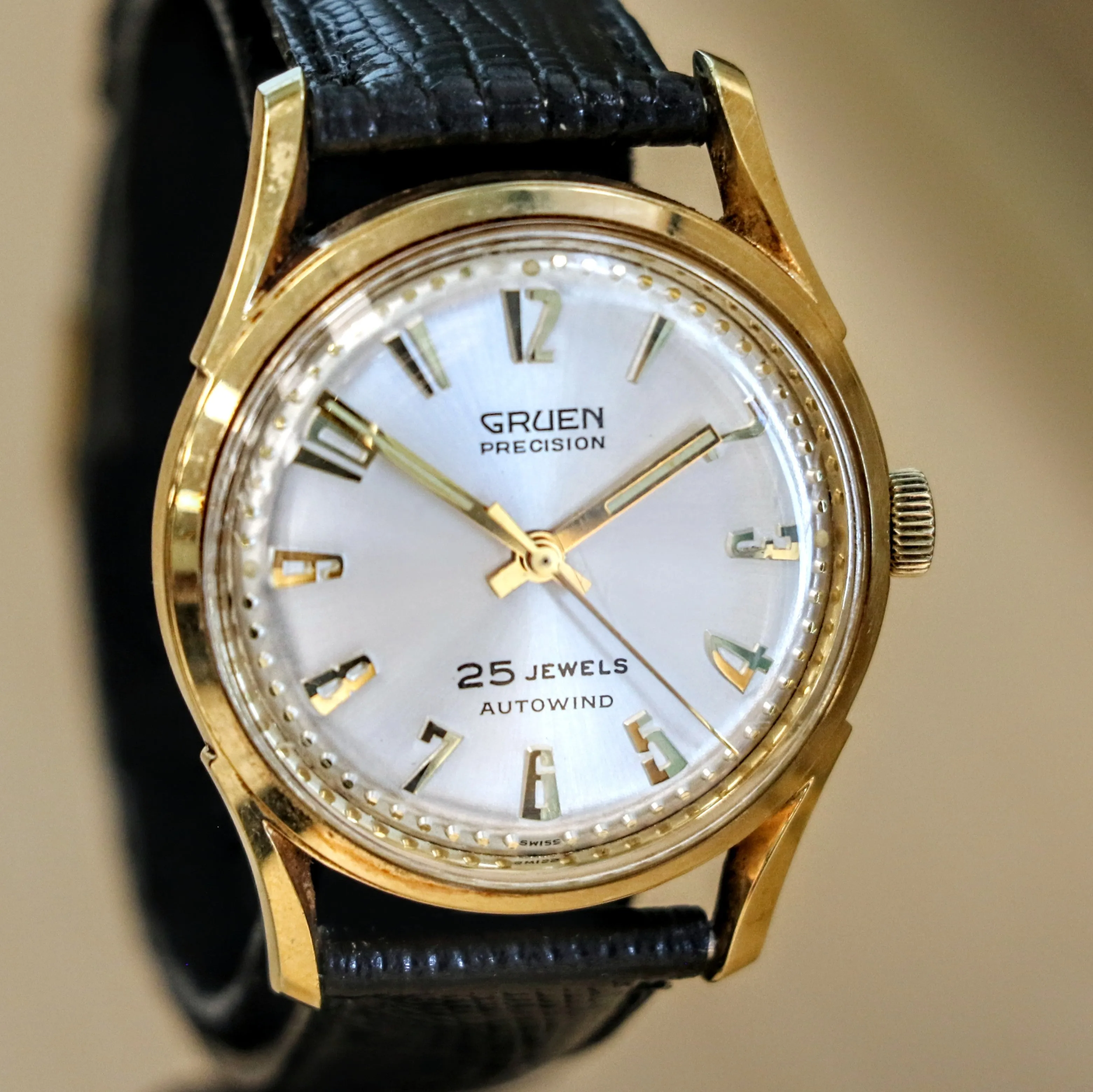 1960s GRUEN Precision Autowind Wristwatch 25 Jewels Cal. 711SS Swiss Made Watch