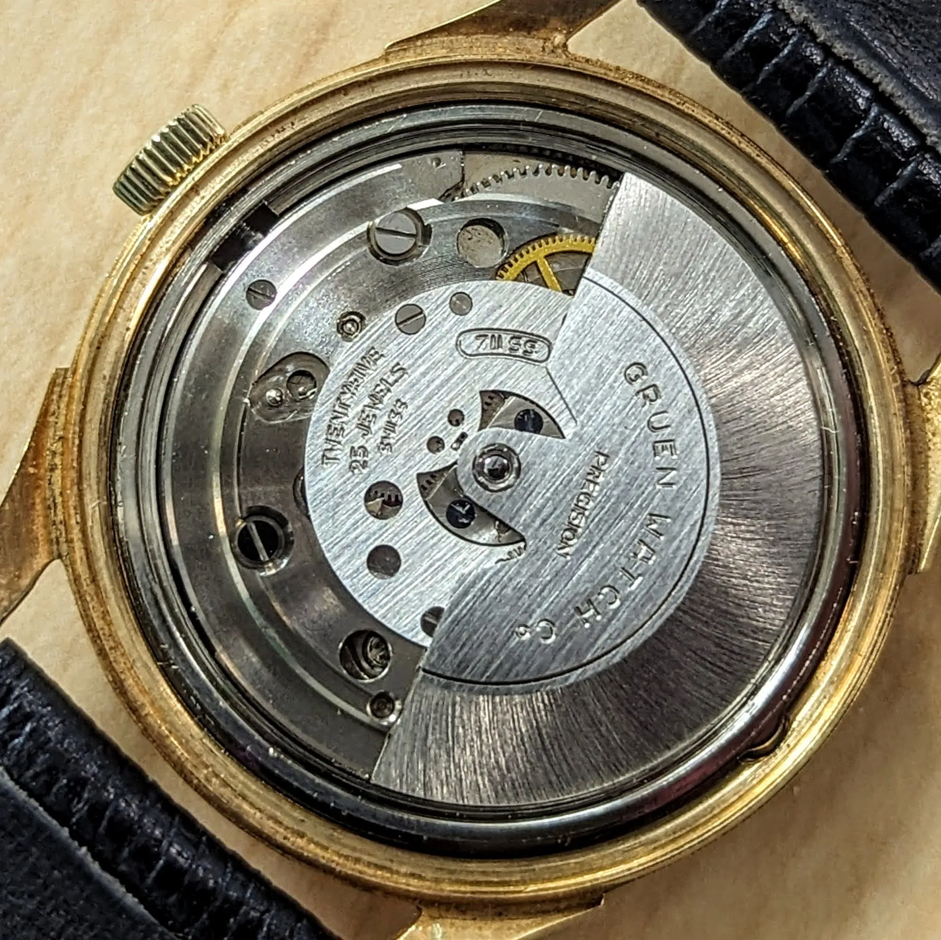 1960s GRUEN Precision Autowind Wristwatch 25 Jewels Cal. 711SS Swiss Made Watch