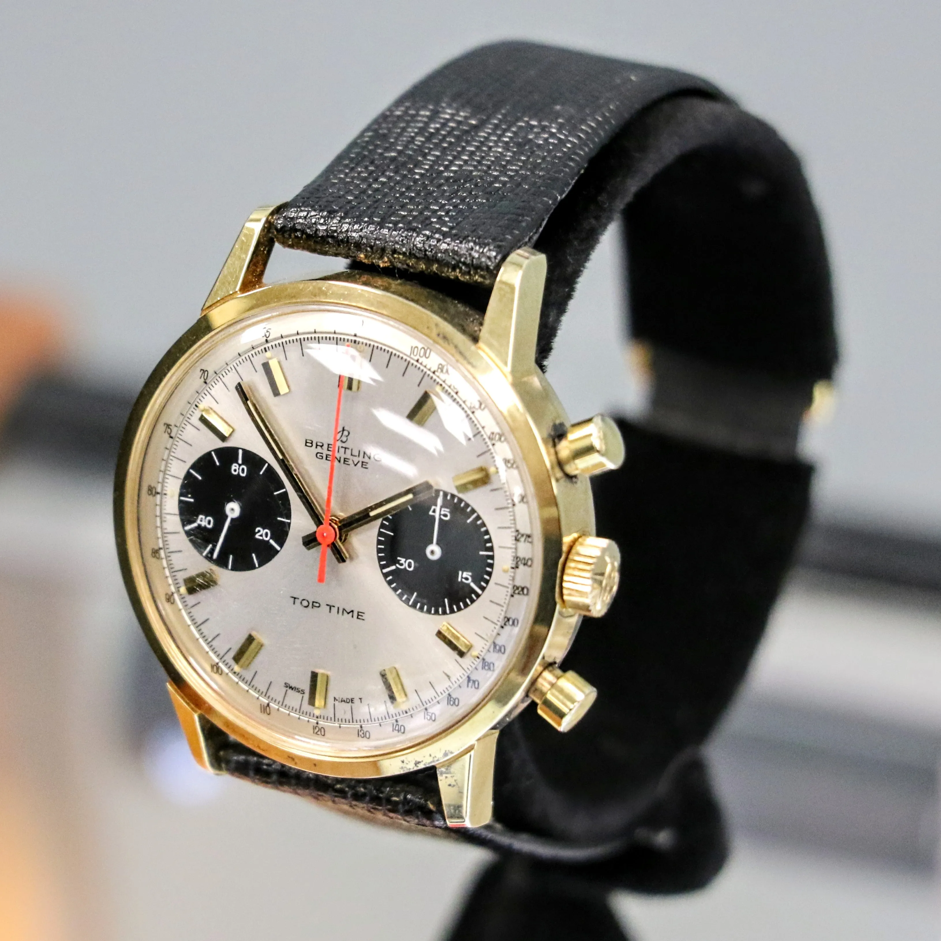 1965 BREITLING Top Time Chronograph Wristwatch Ref. 2000-33 Panda Dial Watch