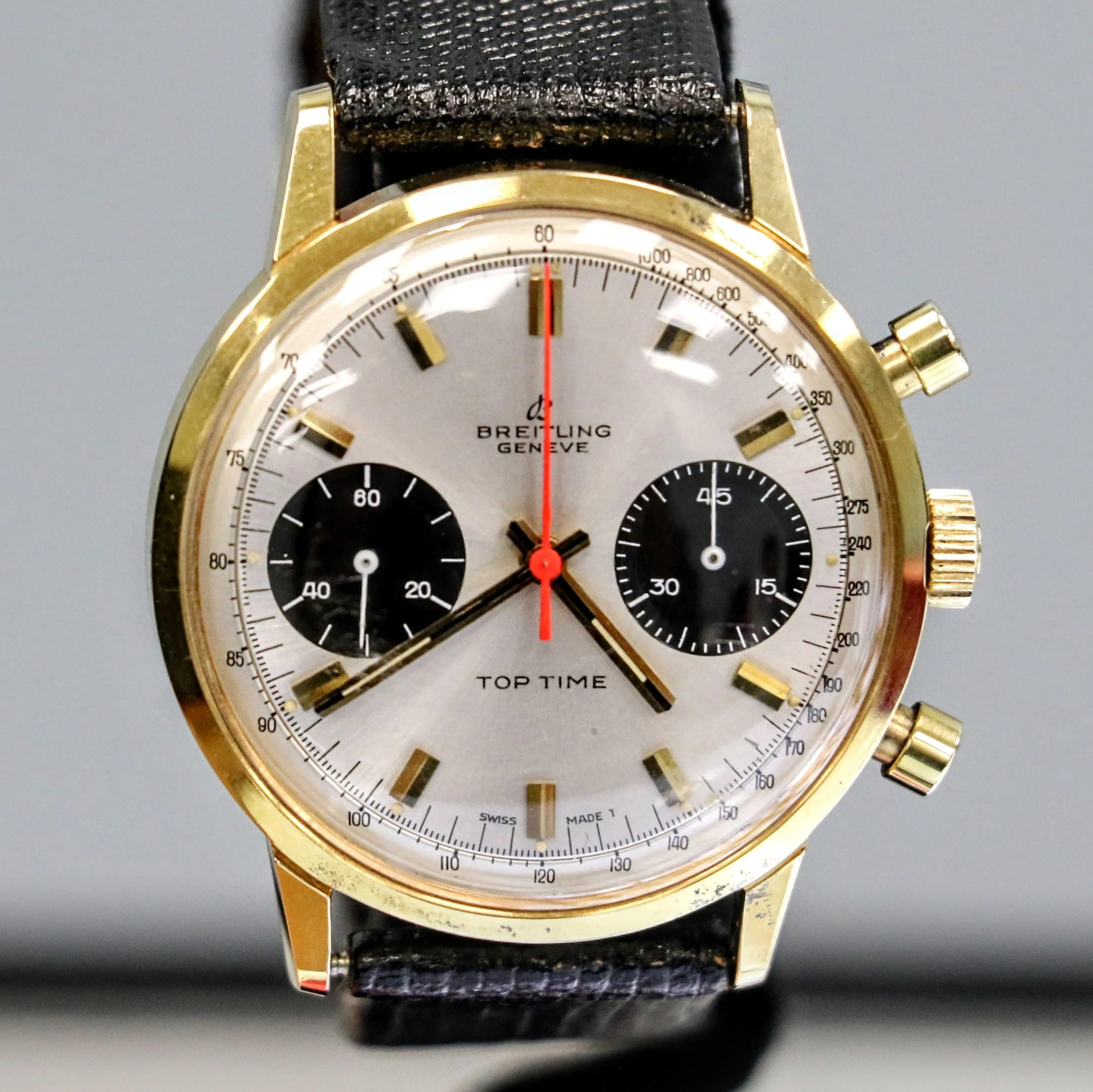 1965 BREITLING Top Time Chronograph Wristwatch Ref. 2000-33 Panda Dial Watch