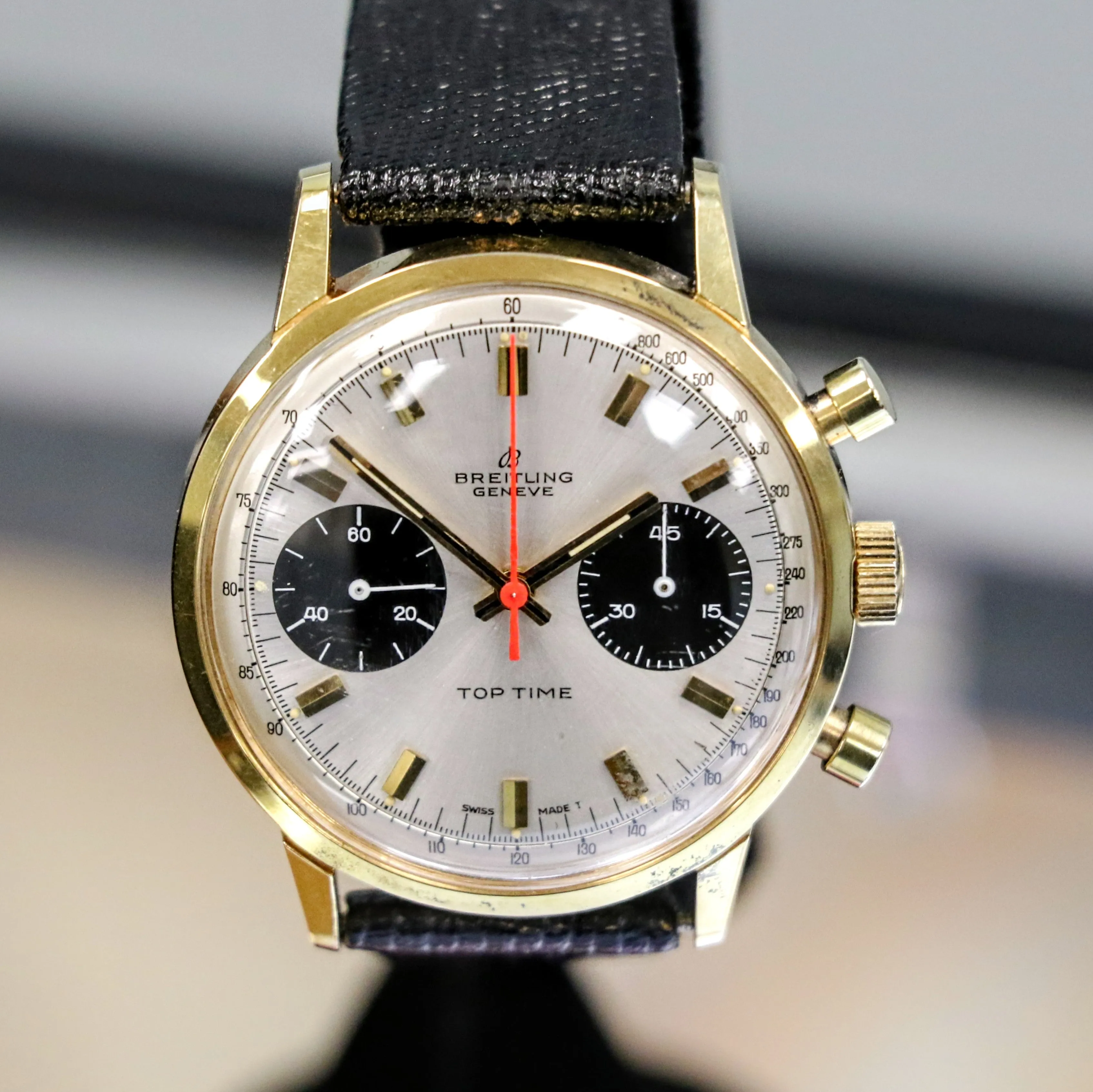 1965 BREITLING Top Time Chronograph Wristwatch Ref. 2000-33 Panda Dial Watch