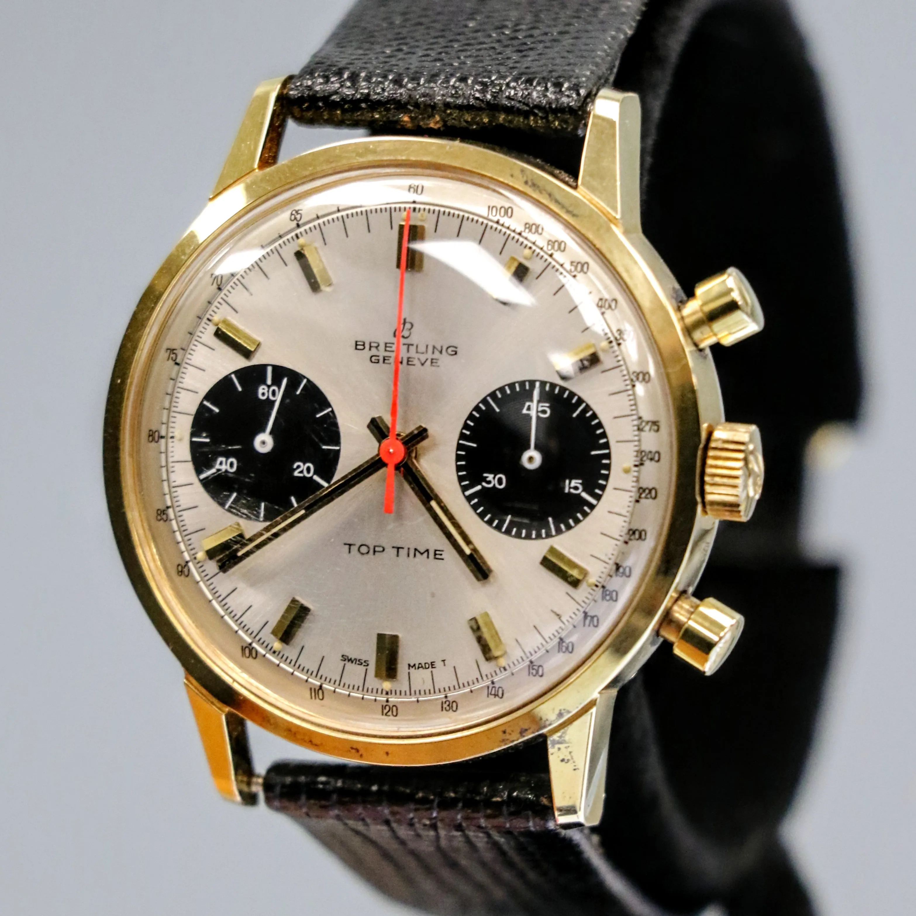 1965 BREITLING Top Time Chronograph Wristwatch Ref. 2000-33 Panda Dial Watch