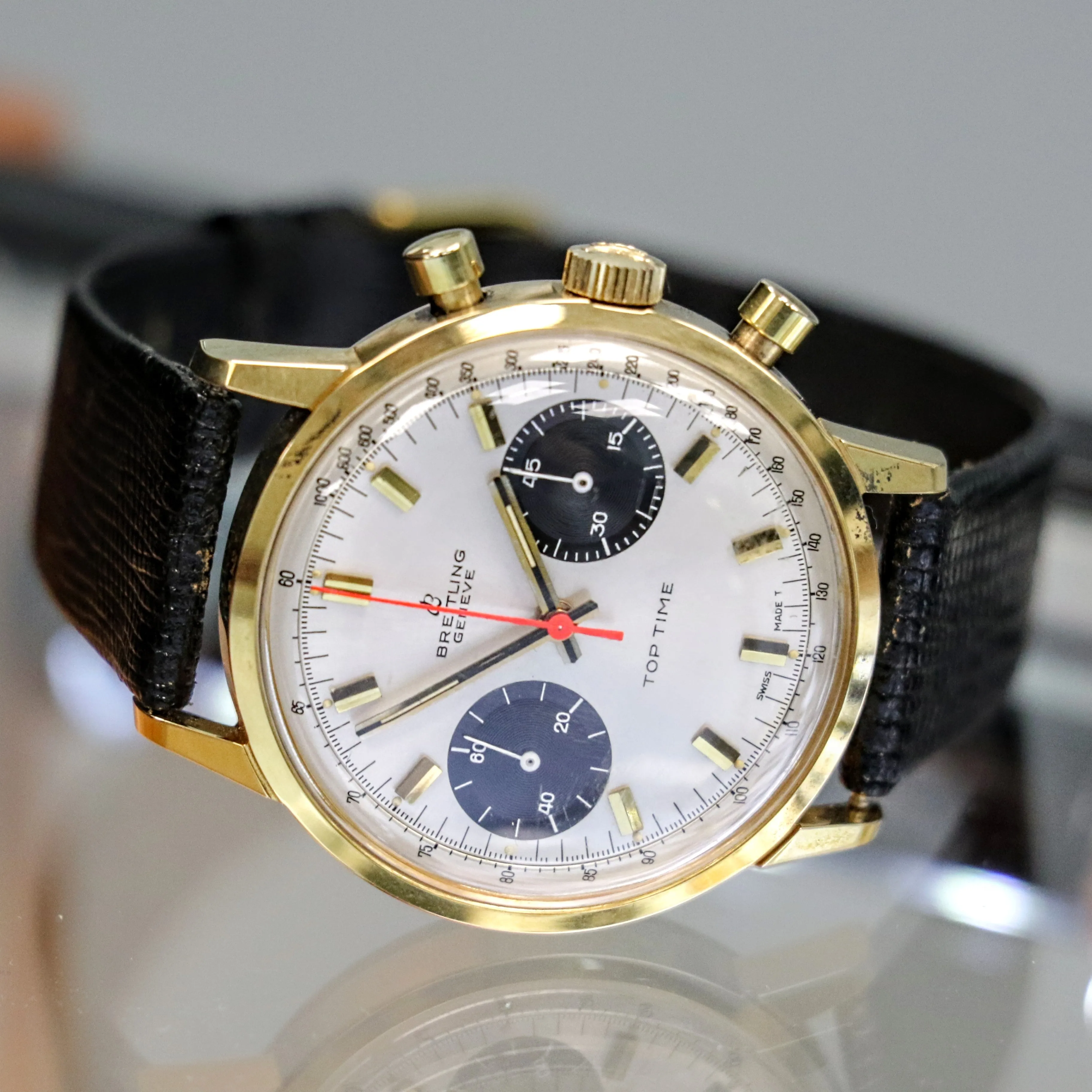 1965 BREITLING Top Time Chronograph Wristwatch Ref. 2000-33 Panda Dial Watch