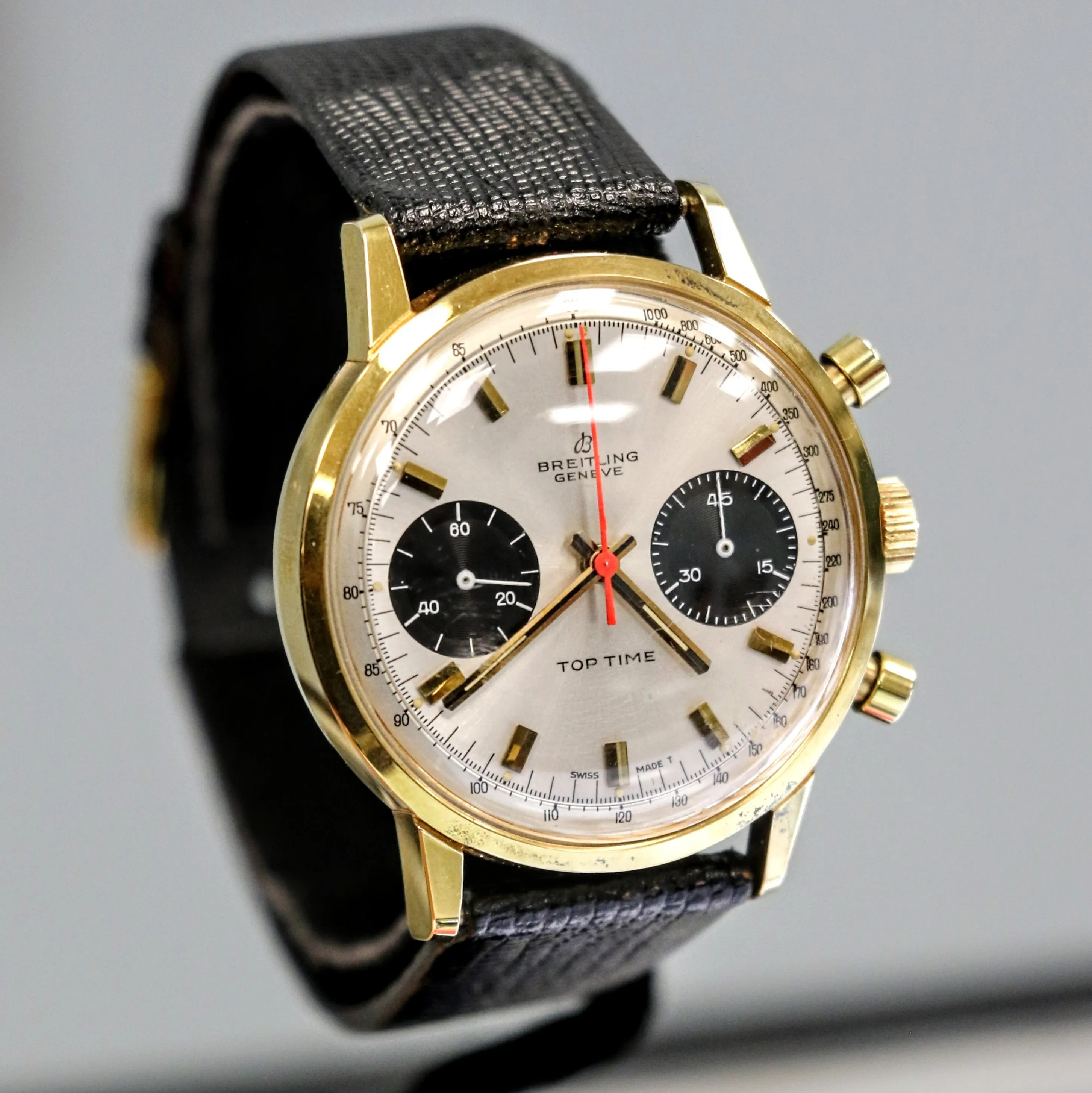 1965 BREITLING Top Time Chronograph Wristwatch Ref. 2000-33 Panda Dial Watch