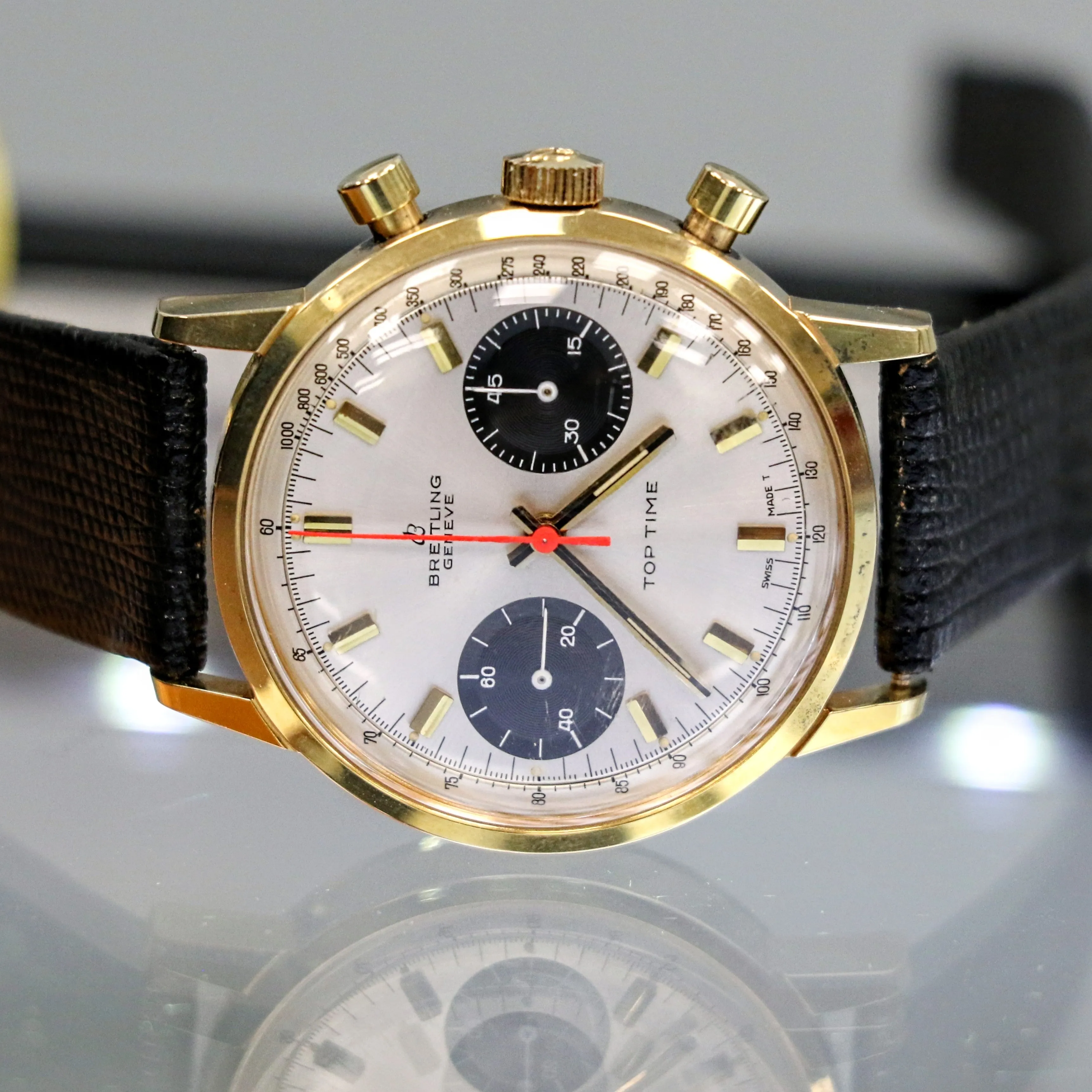 1965 BREITLING Top Time Chronograph Wristwatch Ref. 2000-33 Panda Dial Watch