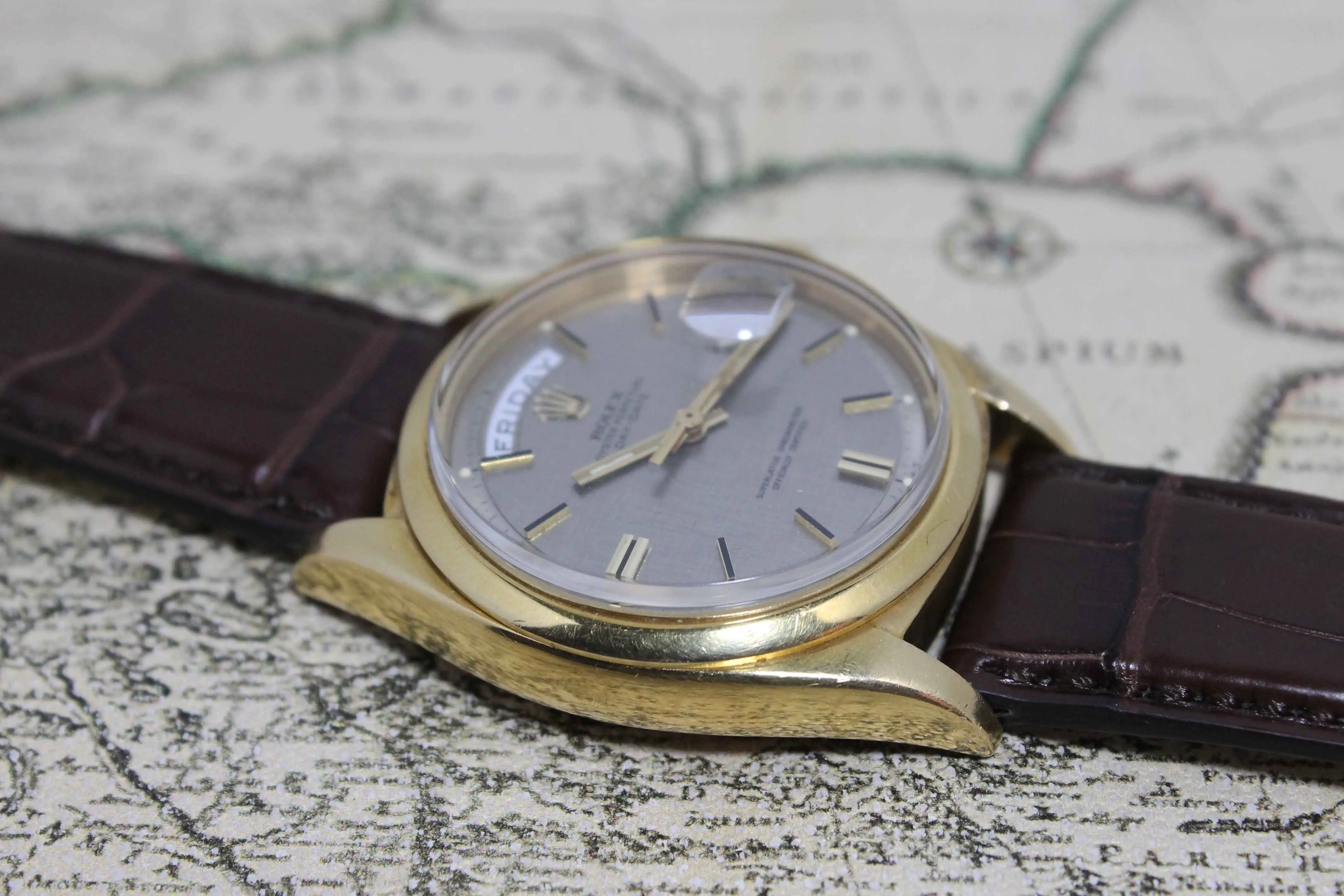 1971 Rolex Day Date Linen Dial Ref. 1802