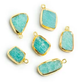 19x14mm Gold Leafed Amazonite Pendant 1 Piece