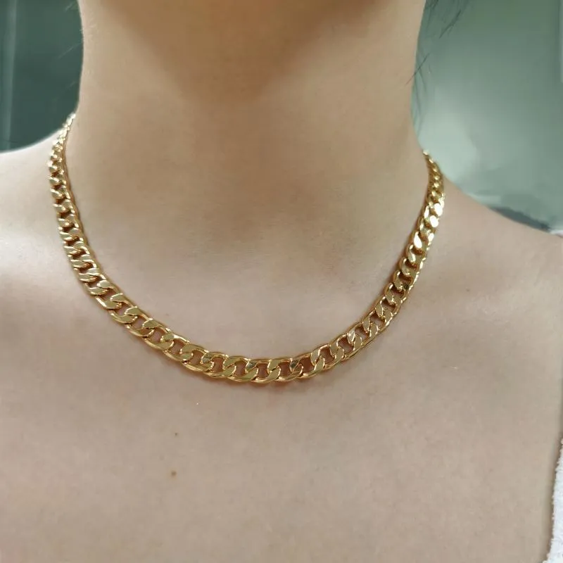 316L Stainless Steel Plain Circle Cuban Chain Street Style Hot Punk Fashion Woman