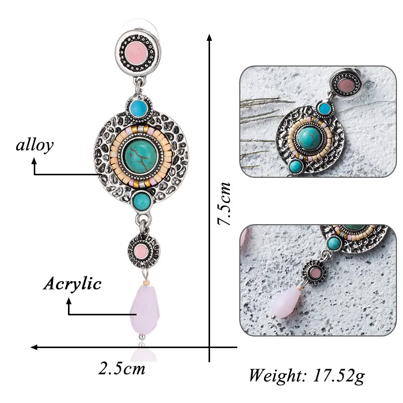 4 vary Bohemian Blue charm Earrings