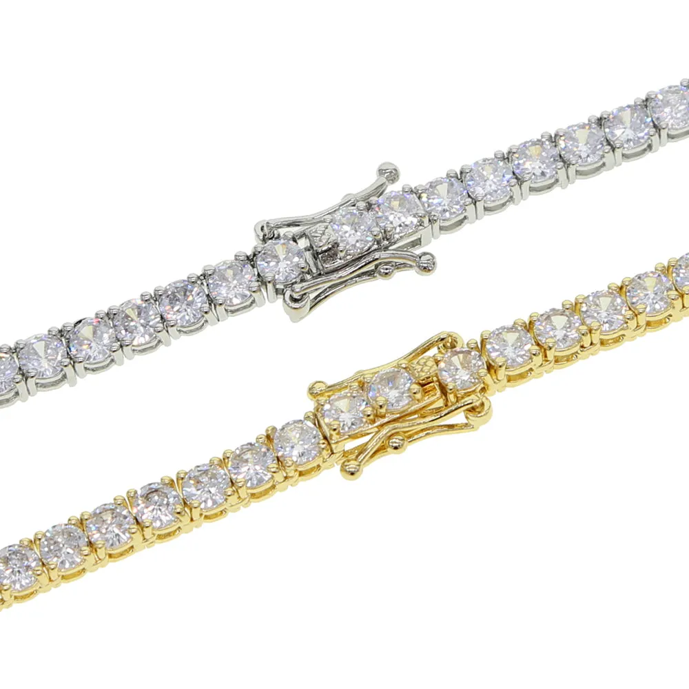 4mm ennis Necklace For Women Hiphop Zirconia