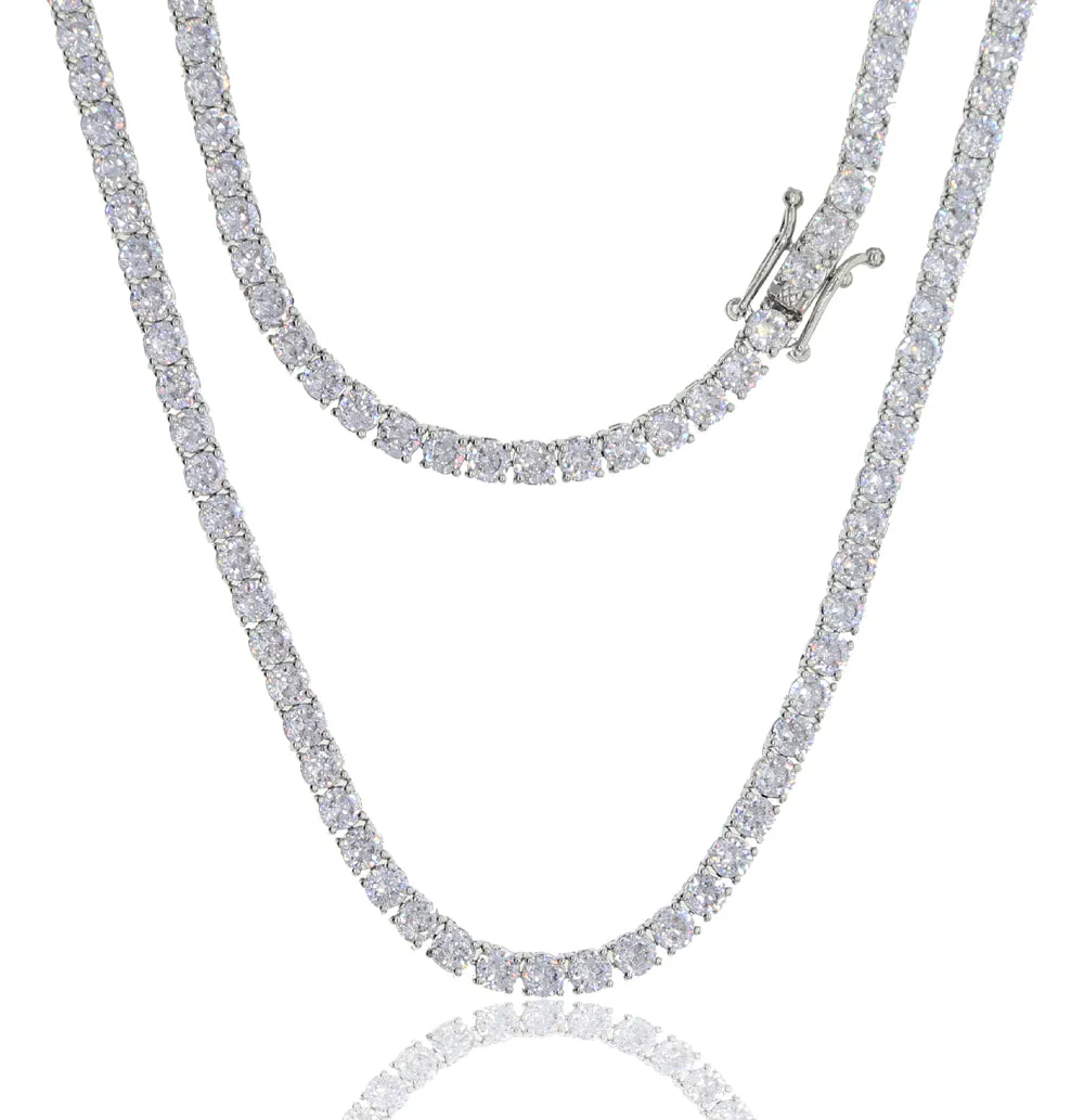 4mm ennis Necklace For Women Hiphop Zirconia