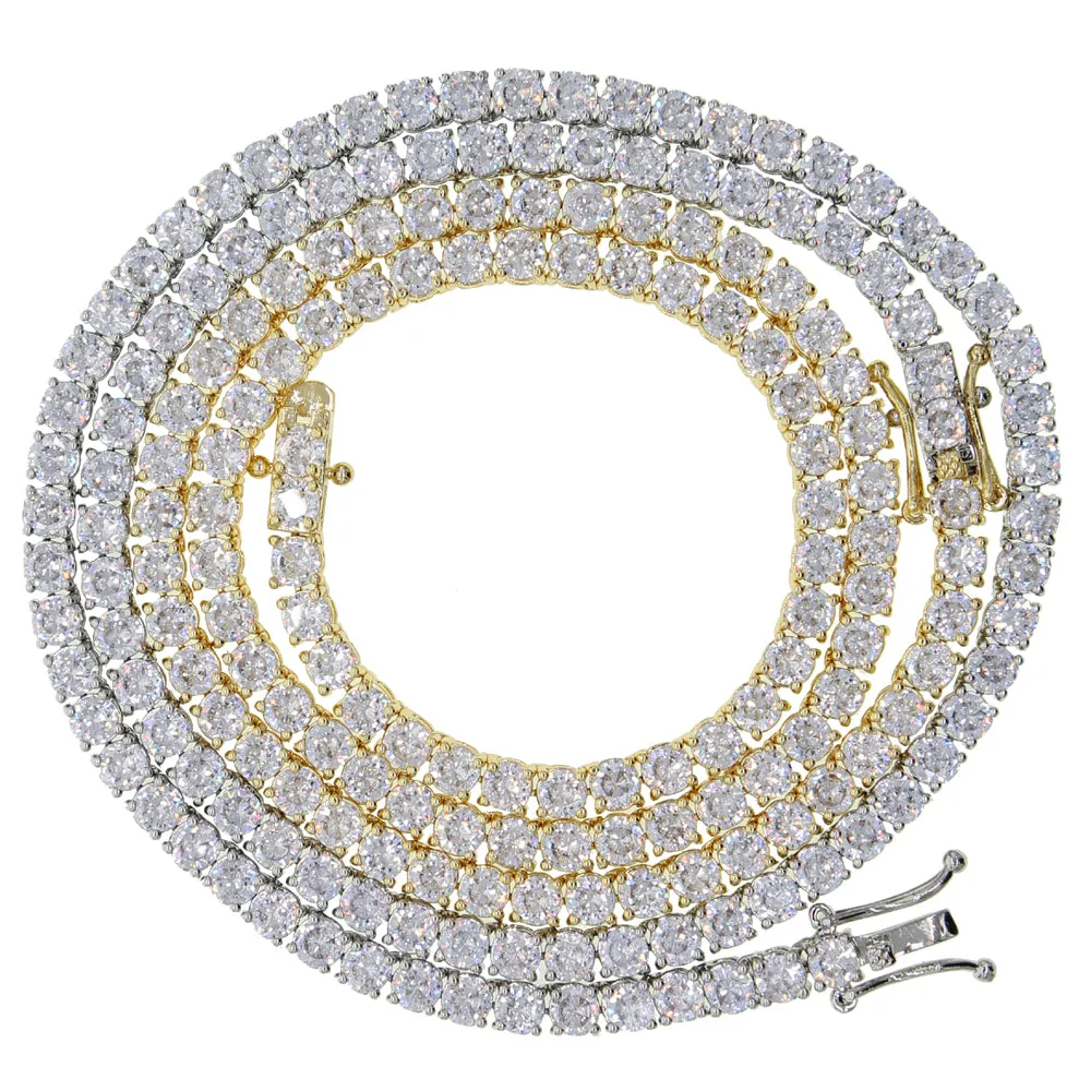 4mm ennis Necklace For Women Hiphop Zirconia