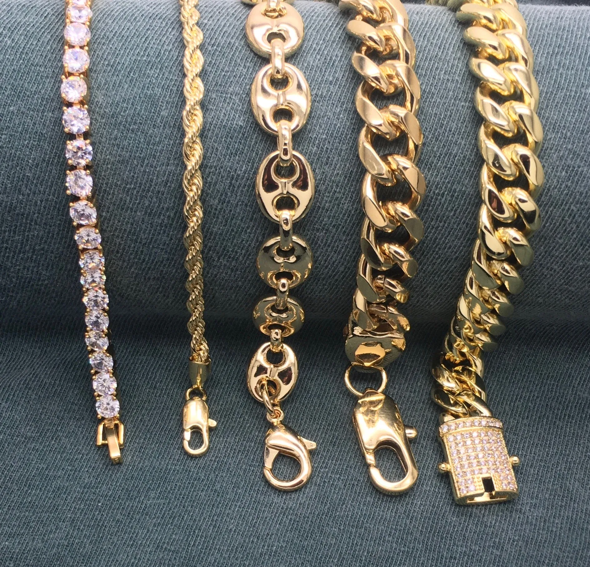 5 Best Selling Men's Bracelets for $50.00 in Gold Layered Kit