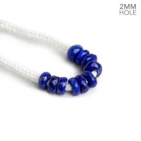6-7mm Lapis Lazuli 2mm Large Hole Rondelles 10 Beads