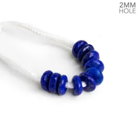 8-8.5mm Lapis Lazuli 2mm Large Hole Rondelles 10 Beads