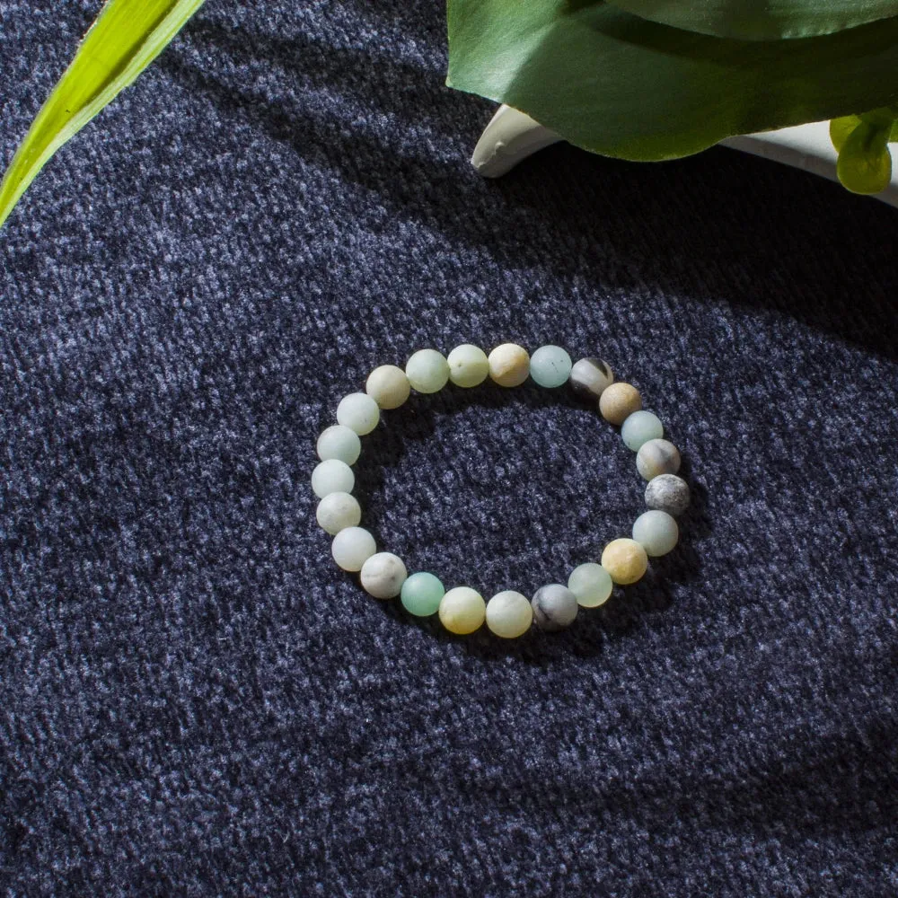 8mm Matte Amazonite Beaded  Knotted 108 Mala Necklace Meditation Yoga Prayer Japamala Jewelry Set