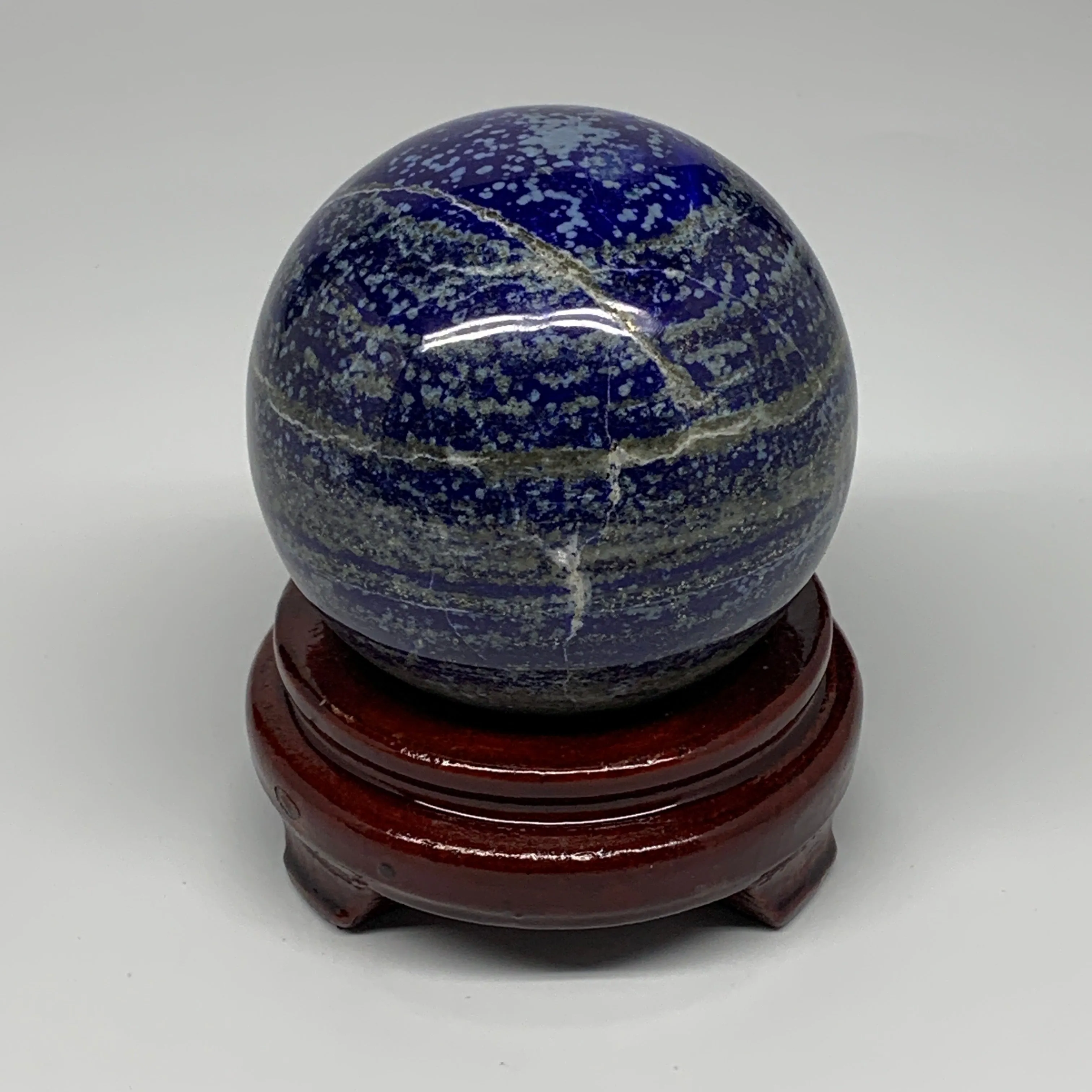 968g, 3.3"(84mm), Natural Lapis Lazuli Sphere Ball Gemstone @Afghanistan,B25396