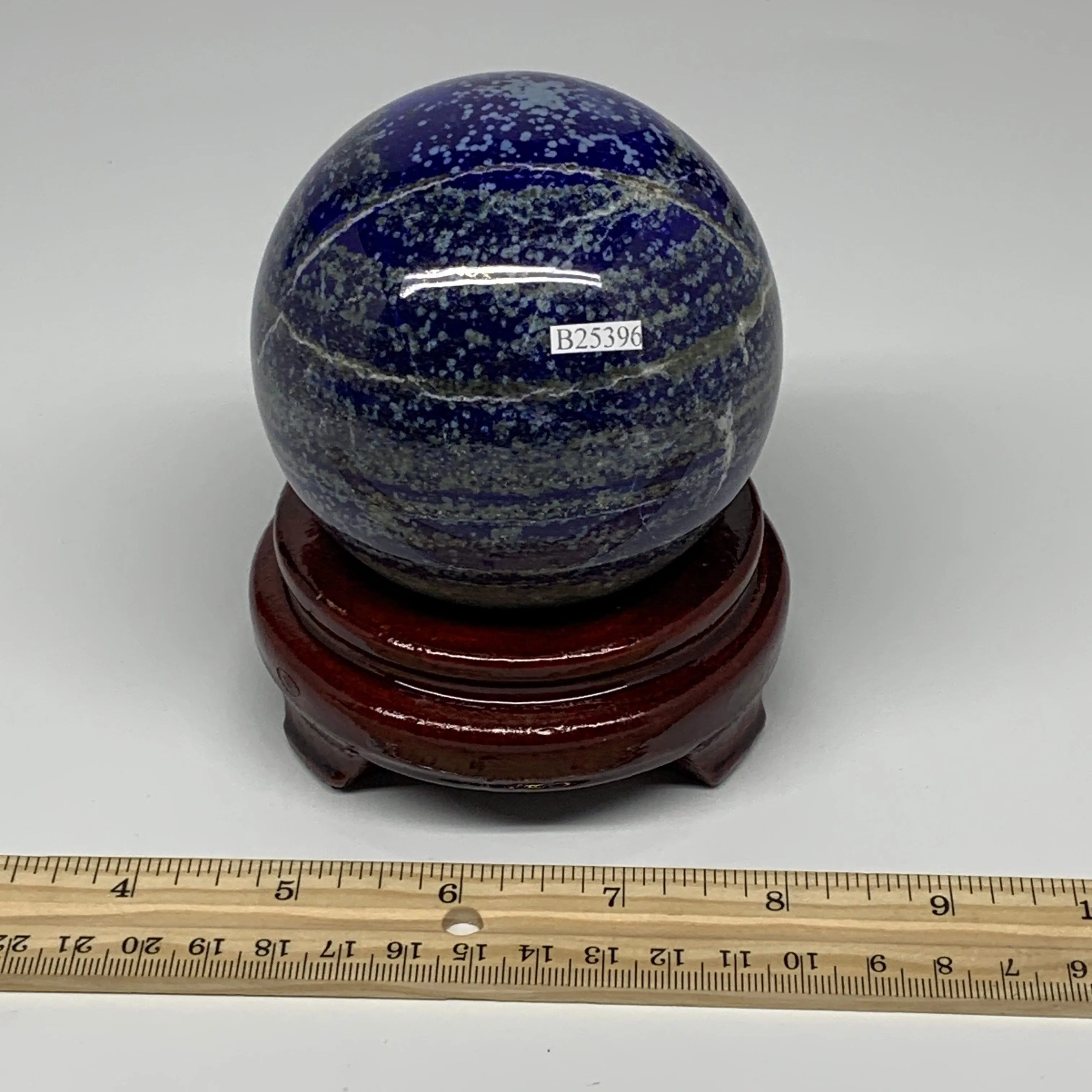 968g, 3.3"(84mm), Natural Lapis Lazuli Sphere Ball Gemstone @Afghanistan,B25396