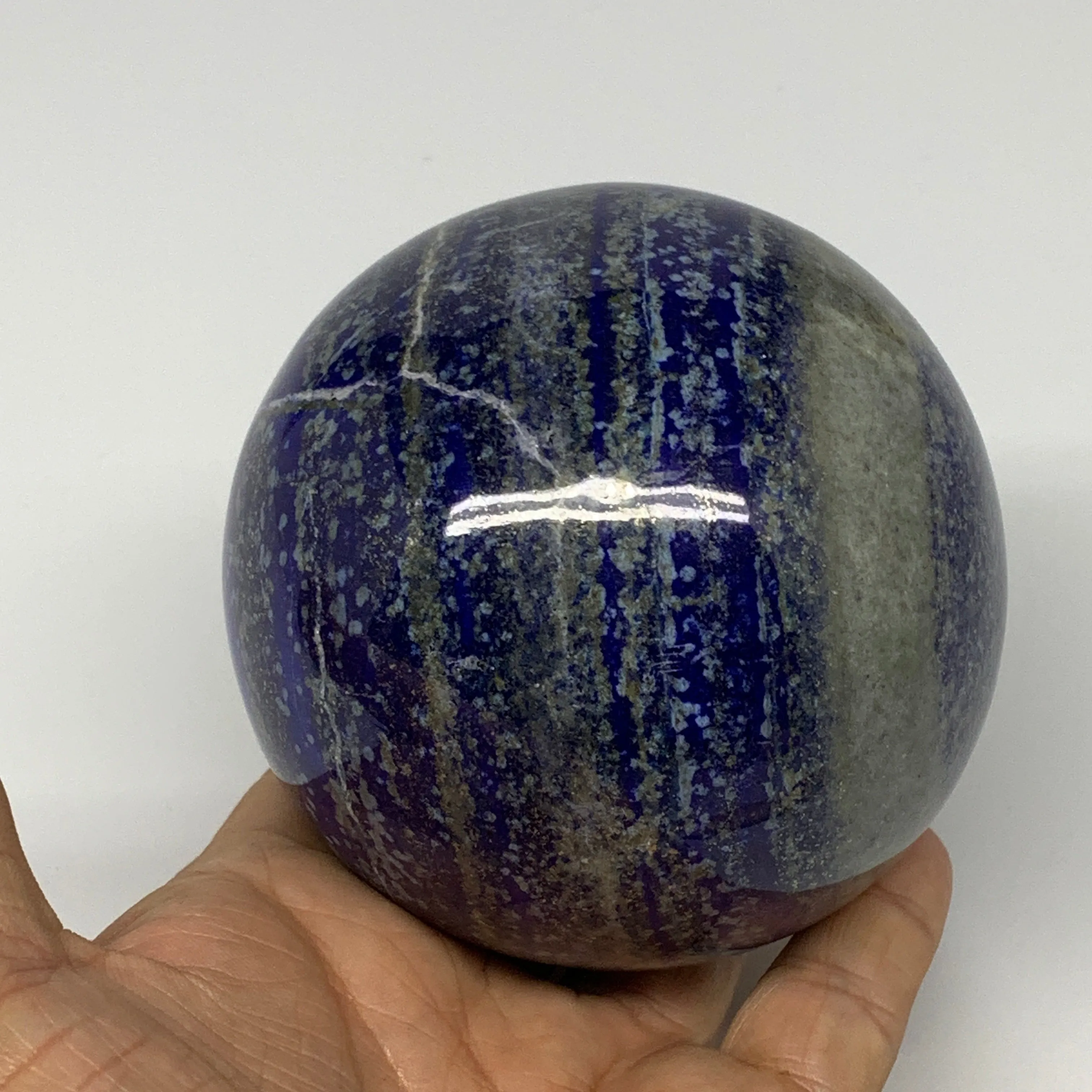 968g, 3.3"(84mm), Natural Lapis Lazuli Sphere Ball Gemstone @Afghanistan,B25396