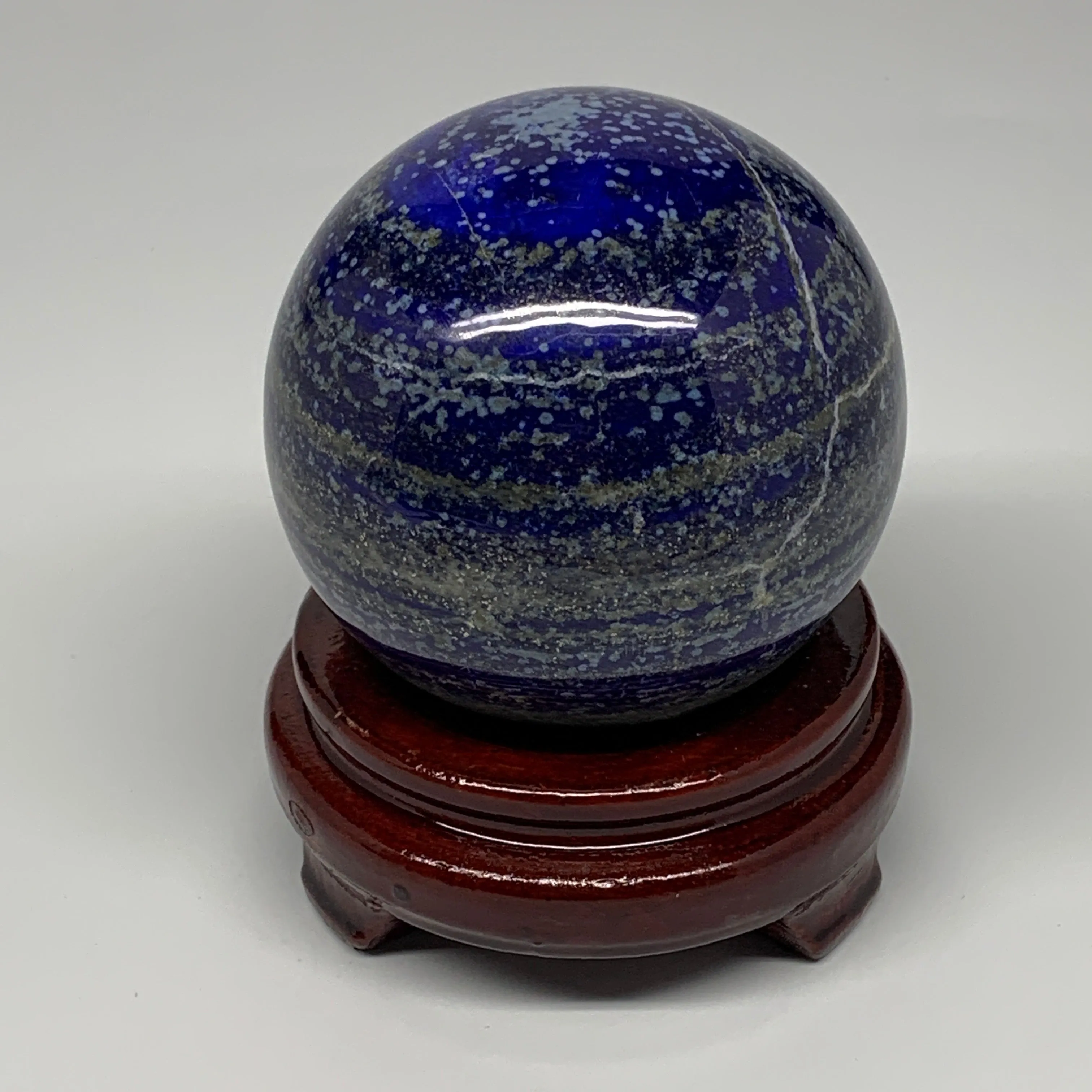 968g, 3.3"(84mm), Natural Lapis Lazuli Sphere Ball Gemstone @Afghanistan,B25396