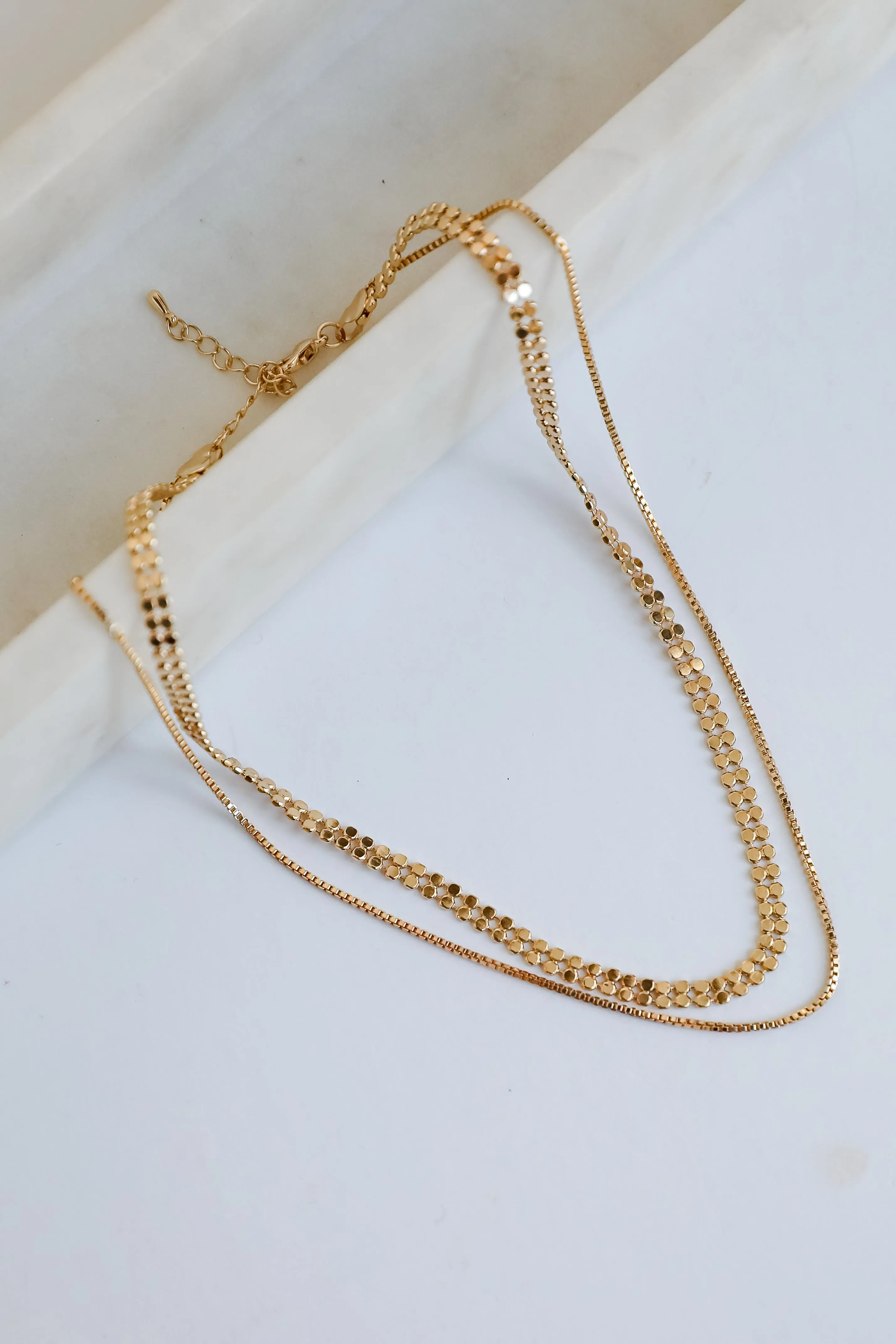 Abbey Gold Layered Chain Necklace
