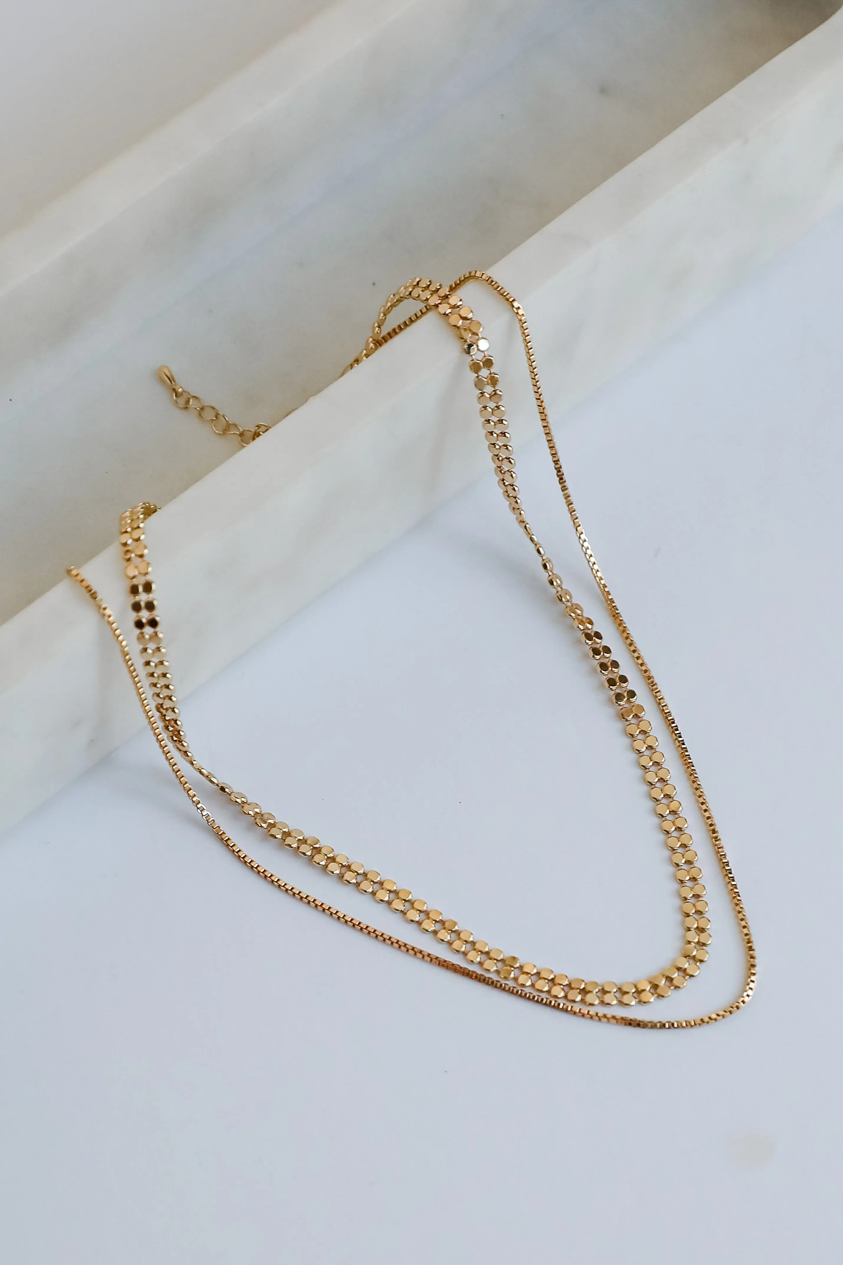 Abbey Gold Layered Chain Necklace