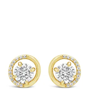 Absolute Gold Small Half Halo Stud Earrings