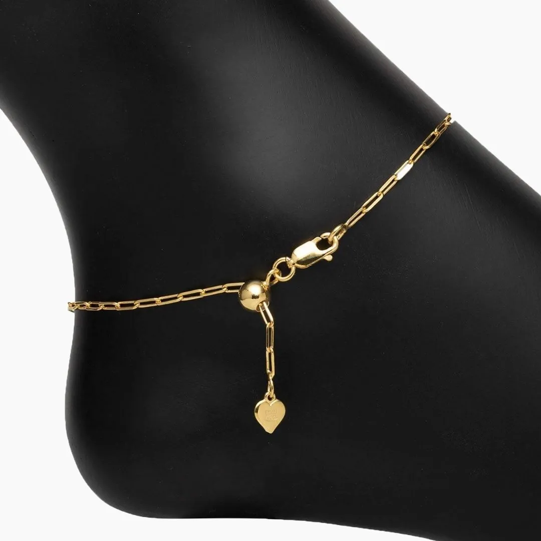 Adjustable Graffetta Paperclip Anklet (Gold)