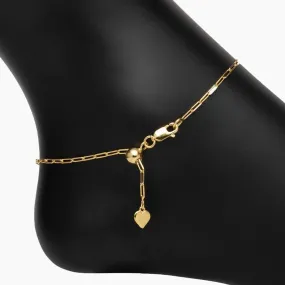 Adjustable Graffetta Paperclip Anklet (Gold)