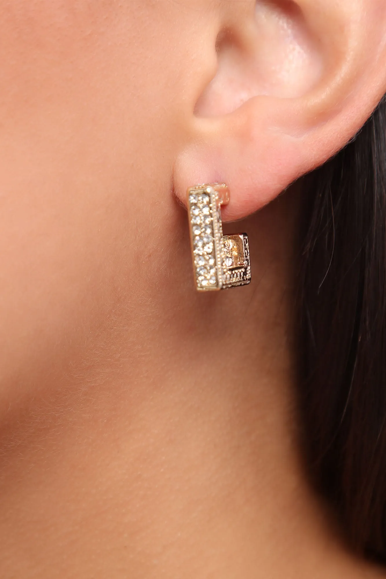 All Over Shine Hoop Earring - Gold